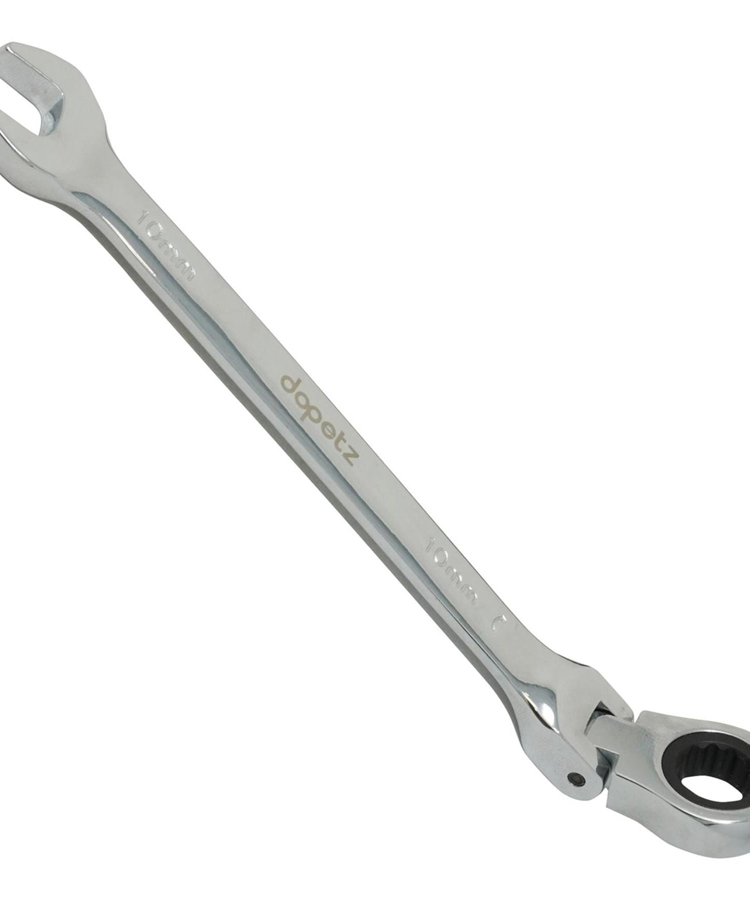 10mm Flexible Head Ratchet Metric Spanner Open End & Ring Chrome Plated for Corrosion Resistance By Dapetz