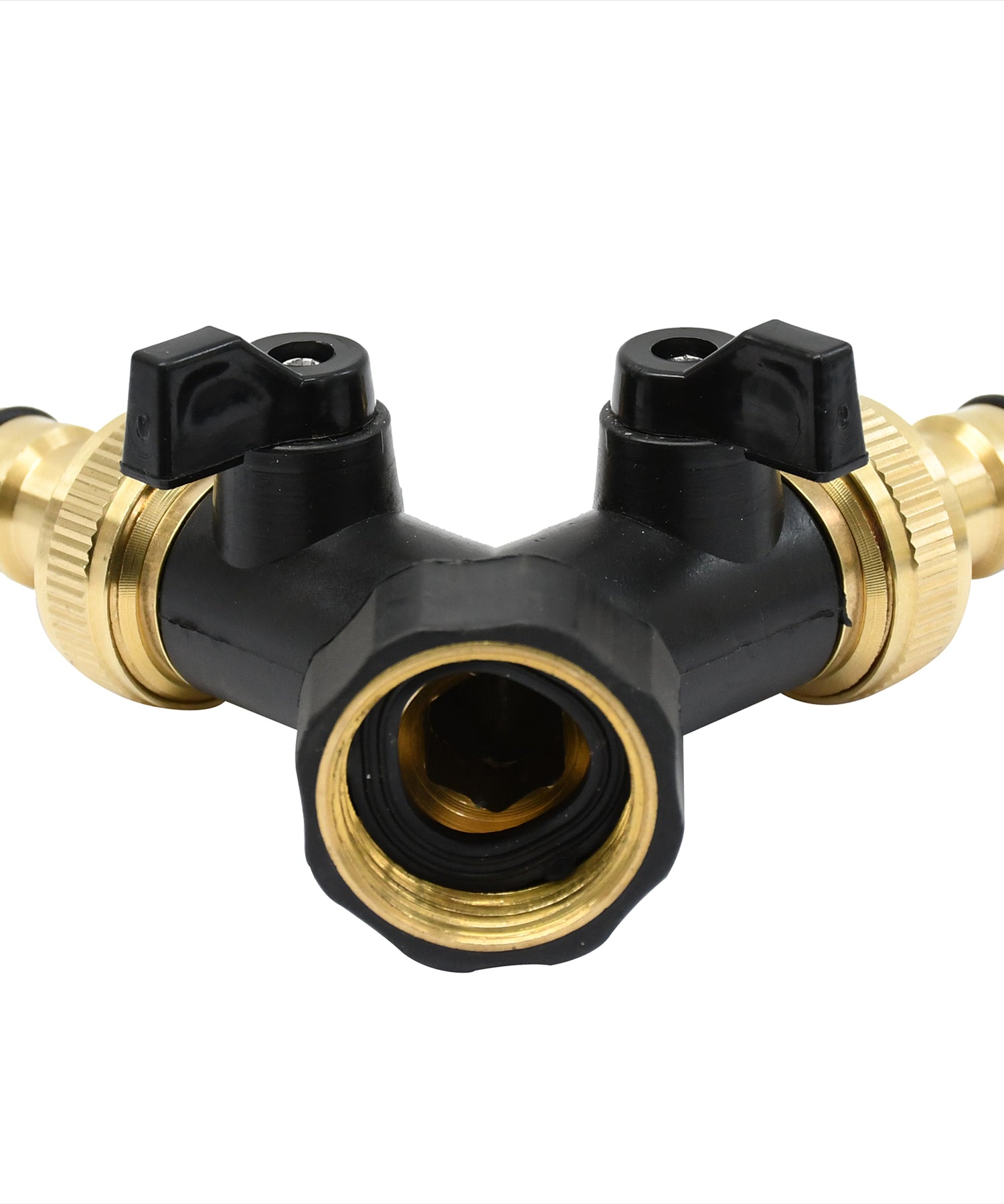 2-Way Hose Connector Splitter 3/4" Brass Double Garden Tap Adapter | Strong Metal by Dapetz