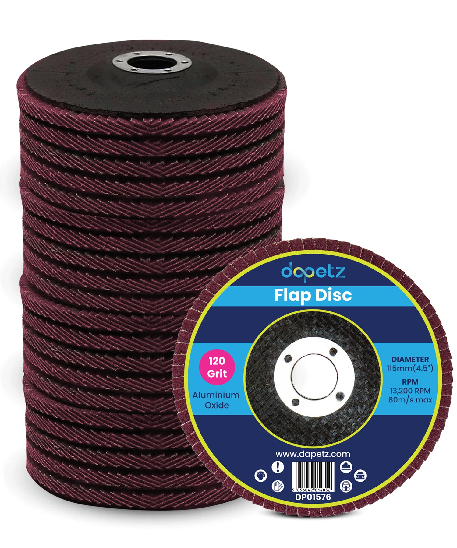 20PCs Flap Grinding Sanding Discs 115mm 4.5" 120 Grit Aluminium Oxide Angle Wheel For Bosch By Dapetz