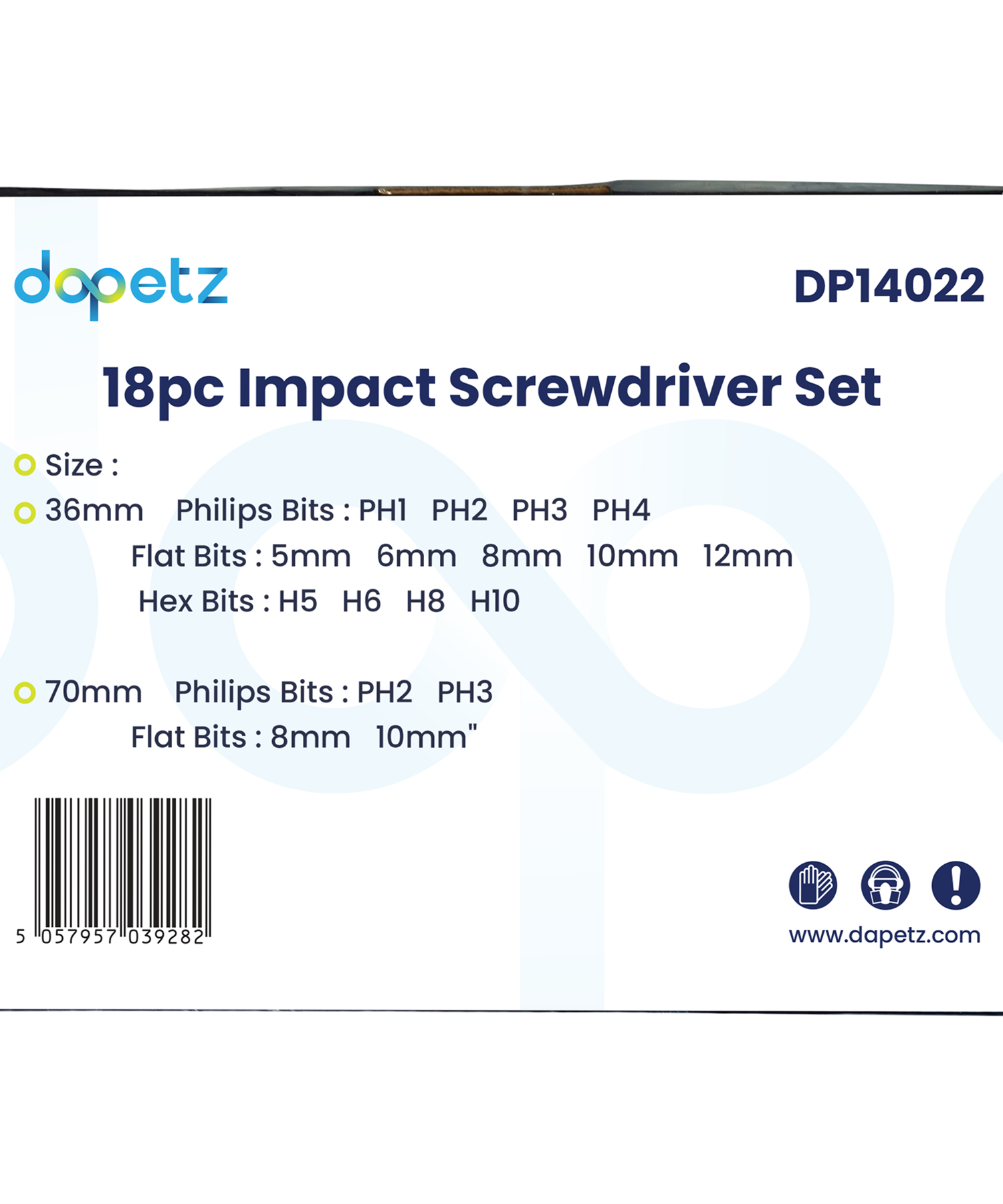 18pc Impact Screwdriver Set Dapetz