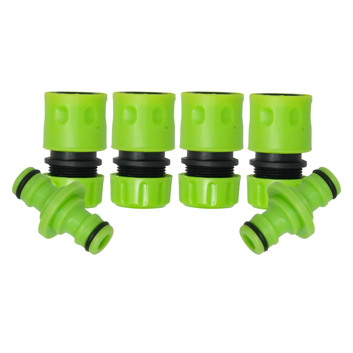 Garden Hose Fitting Set 1/2" – 2X 2-Way Male Connector + 4X Female Hose Connector By Dapetz