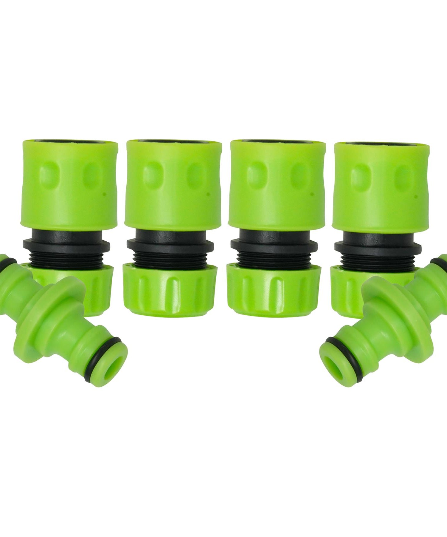 Garden Hose Fitting Set 1/2" – 2X 2-Way Male Connector + 4X Female Hose Connector By Dapetz