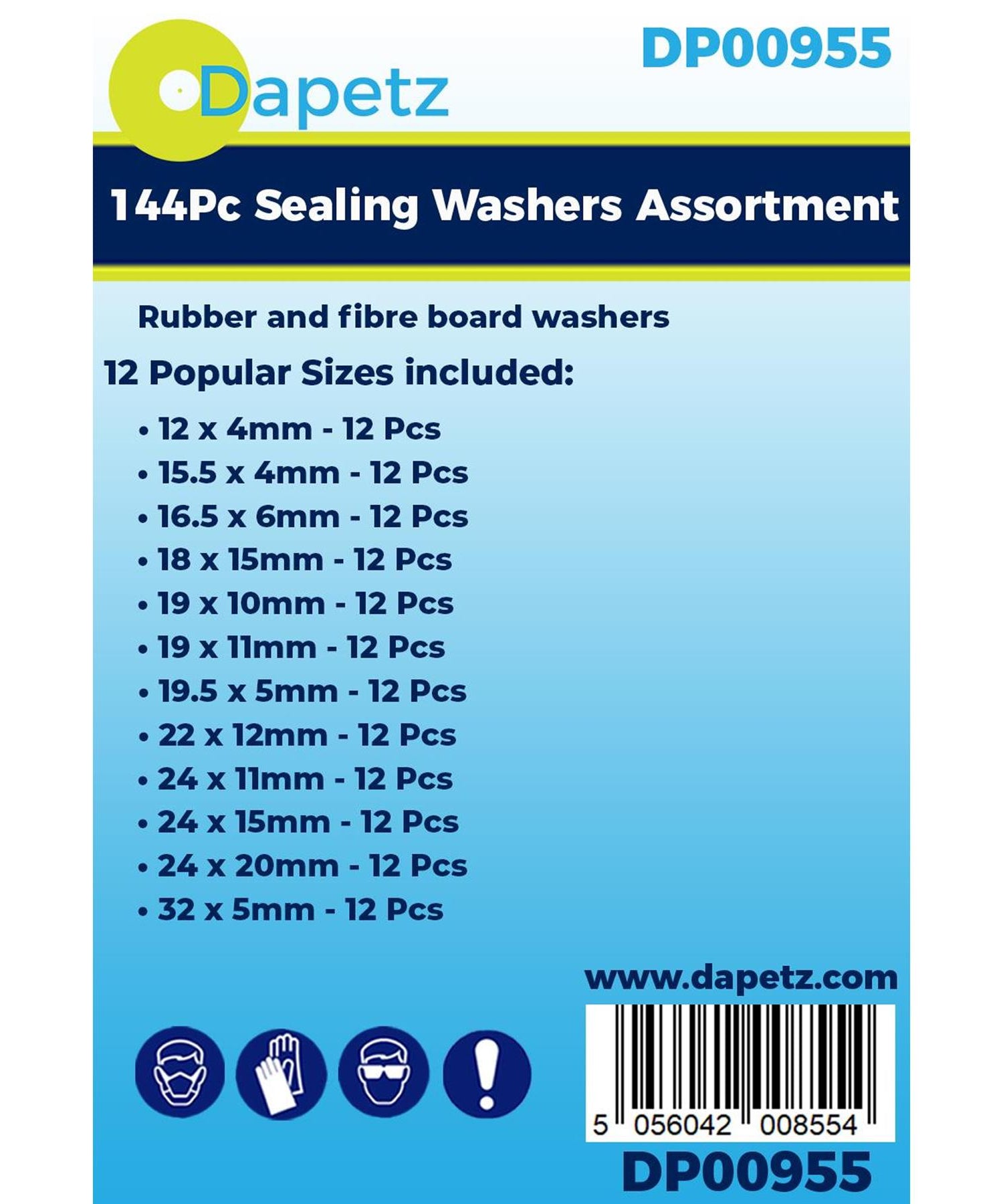 Assortment Box Washers Shower Plumbers 144Pc Dapetz