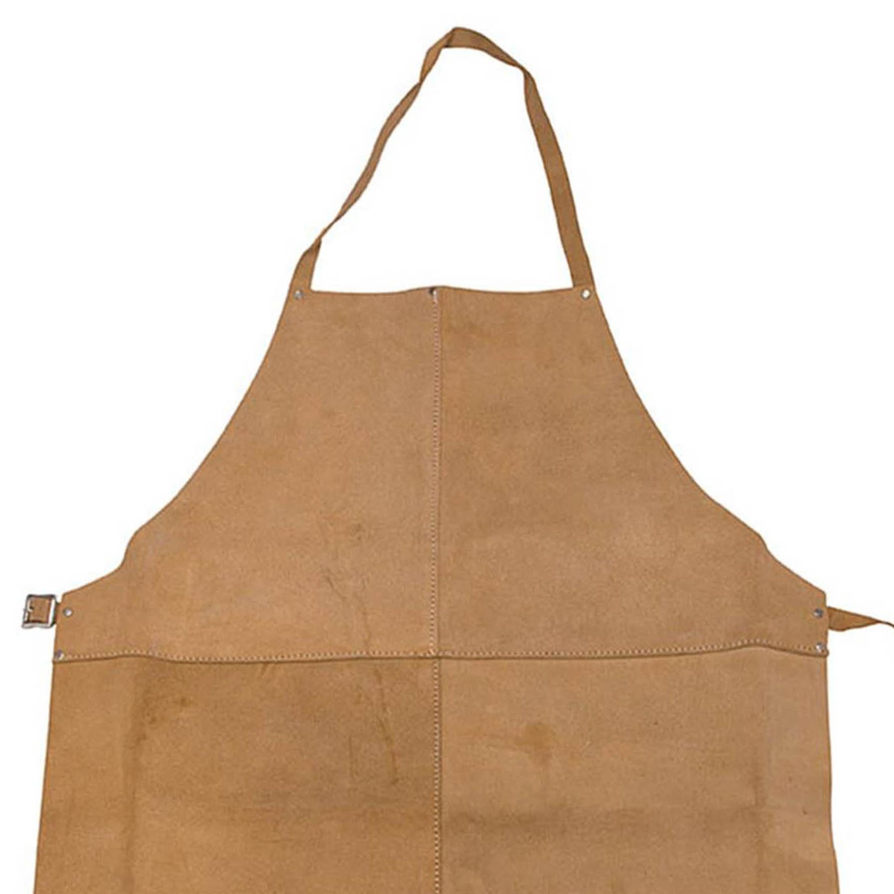 Apron & Gauntlets Gloves Leather Welders Welding Heavy Duty Leather Brown Red By Dapetz