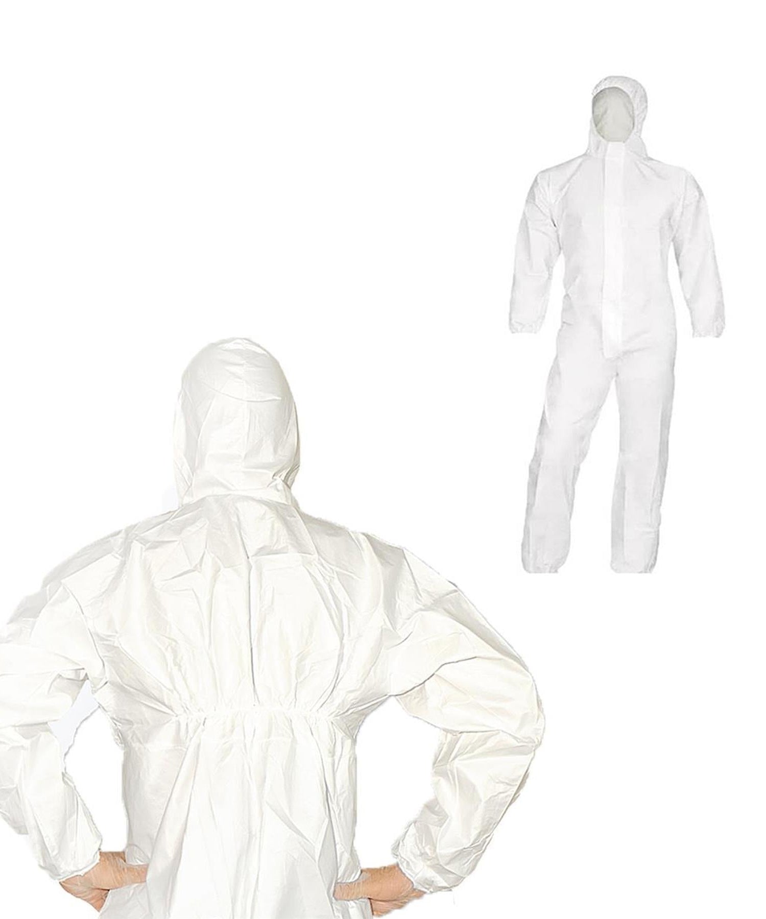 (Pack of 10) Disposable Paper Suit Protective Overall Coveralls Zip XL by Dapetz