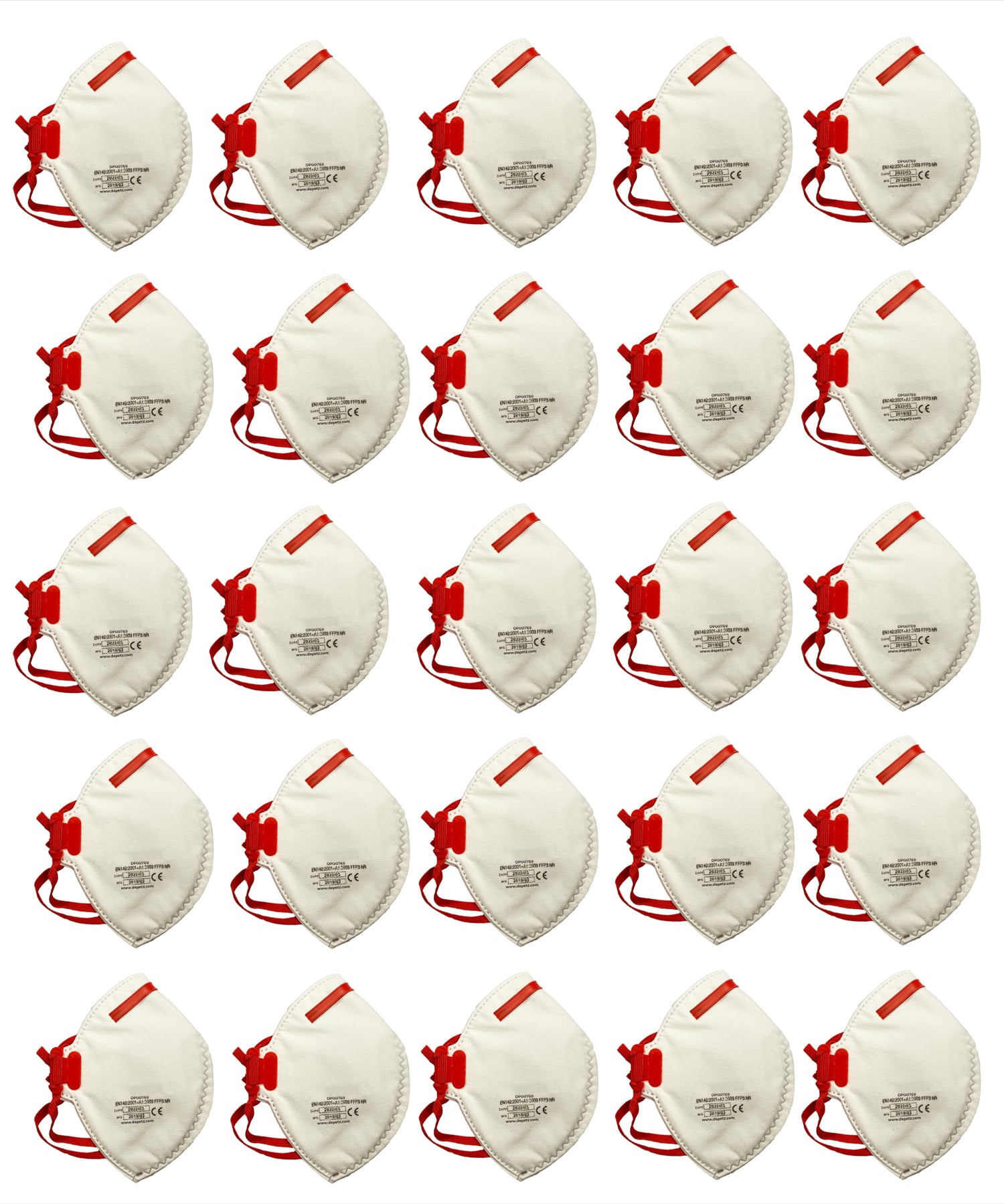 (Pack of 25) FFP3 Valved Face Mask Respirators | Sanding, Paint, Dust Safety Foldflat by Dapetz