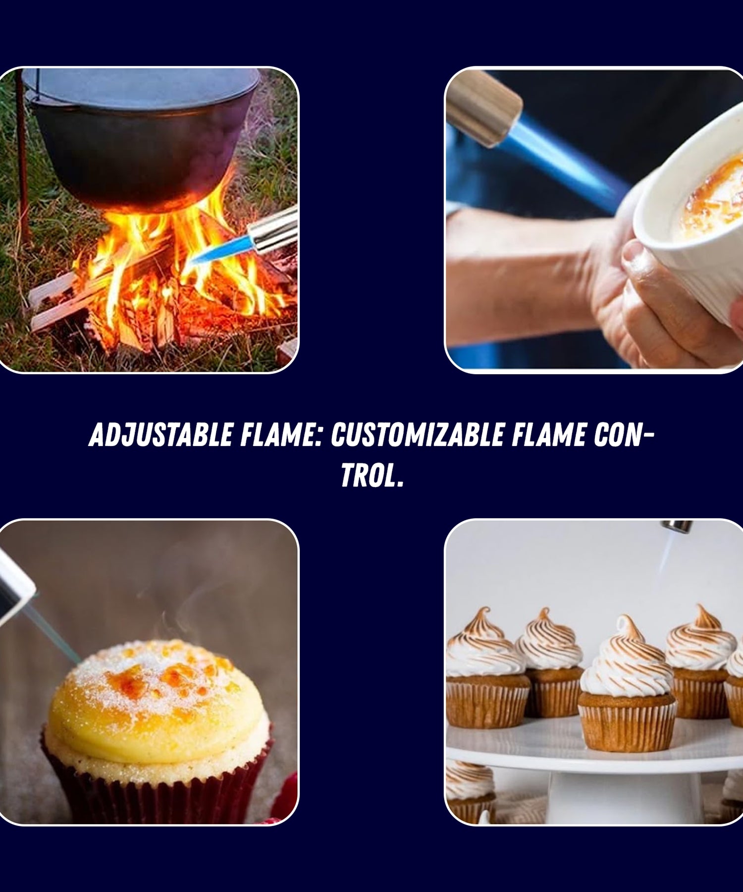 Butane Gas Blow Adjustable Flame Chef Creme Brulee Cooking Soldering 1 Gas Can