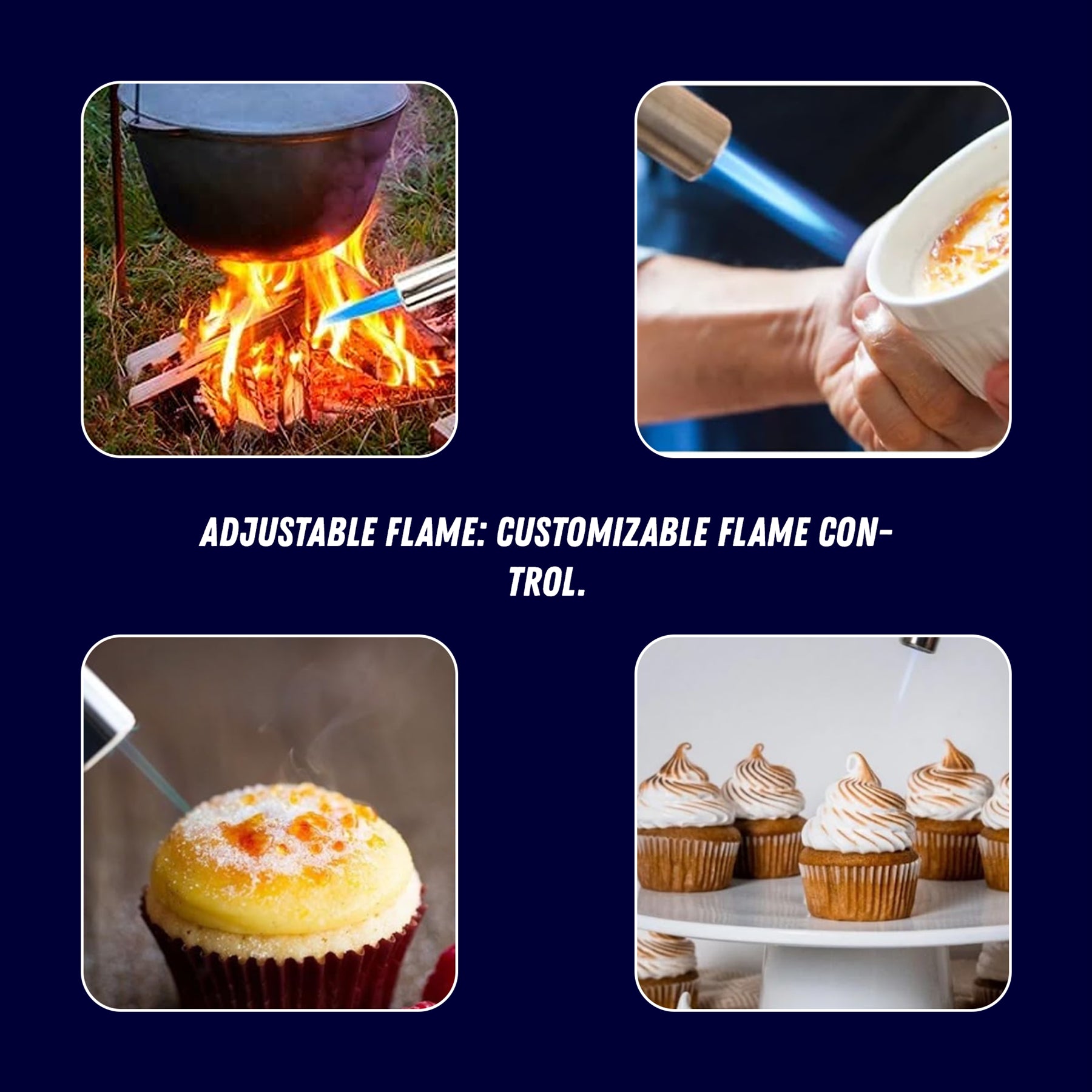 Butane Gas Blow Adjustable Flame Chef Creme Brulee Cooking Soldering 1 Gas Can