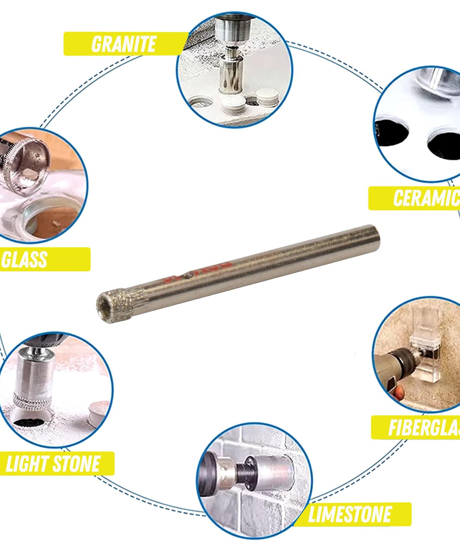 4mm Diamond Hole Saw Tile Ceramic Porcelain Glass Marble Drill Bit Cutter by Dapetz