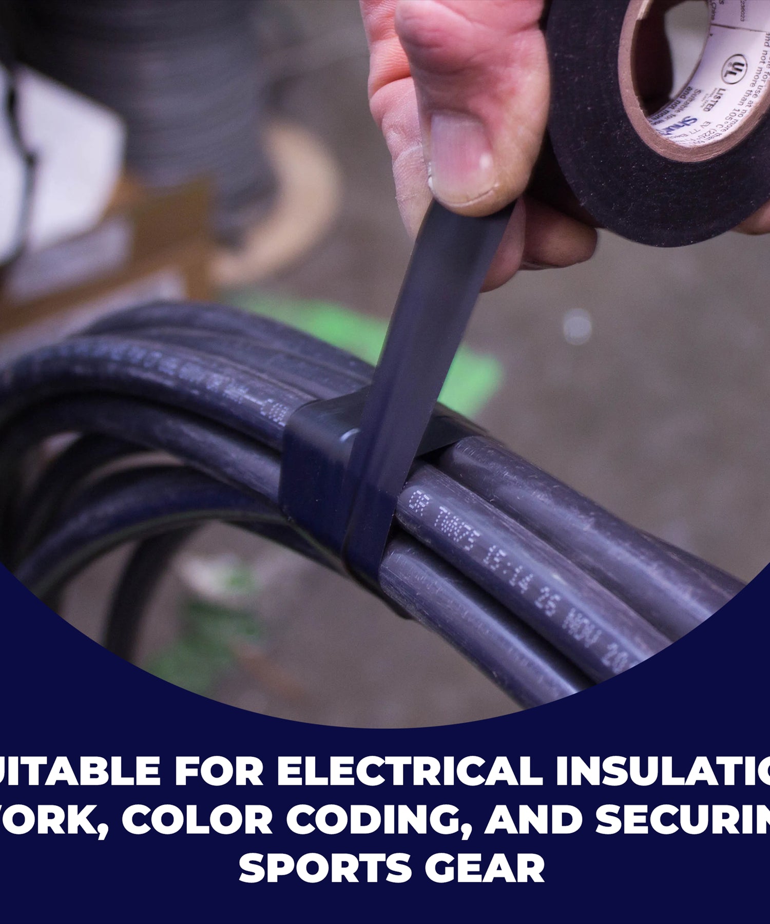 10PCS Electrical PVC Insulating Tape 19mm x 33m Flame Retardent Black By Dapetz