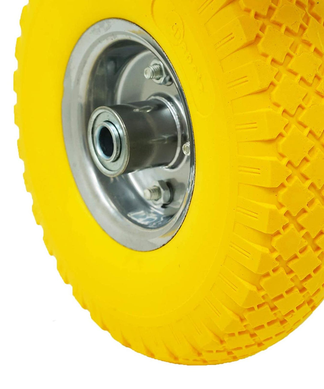 10" Yellow Puncture Burst Proof Sack Truck Trolley Wheel & Axle by Dapetz