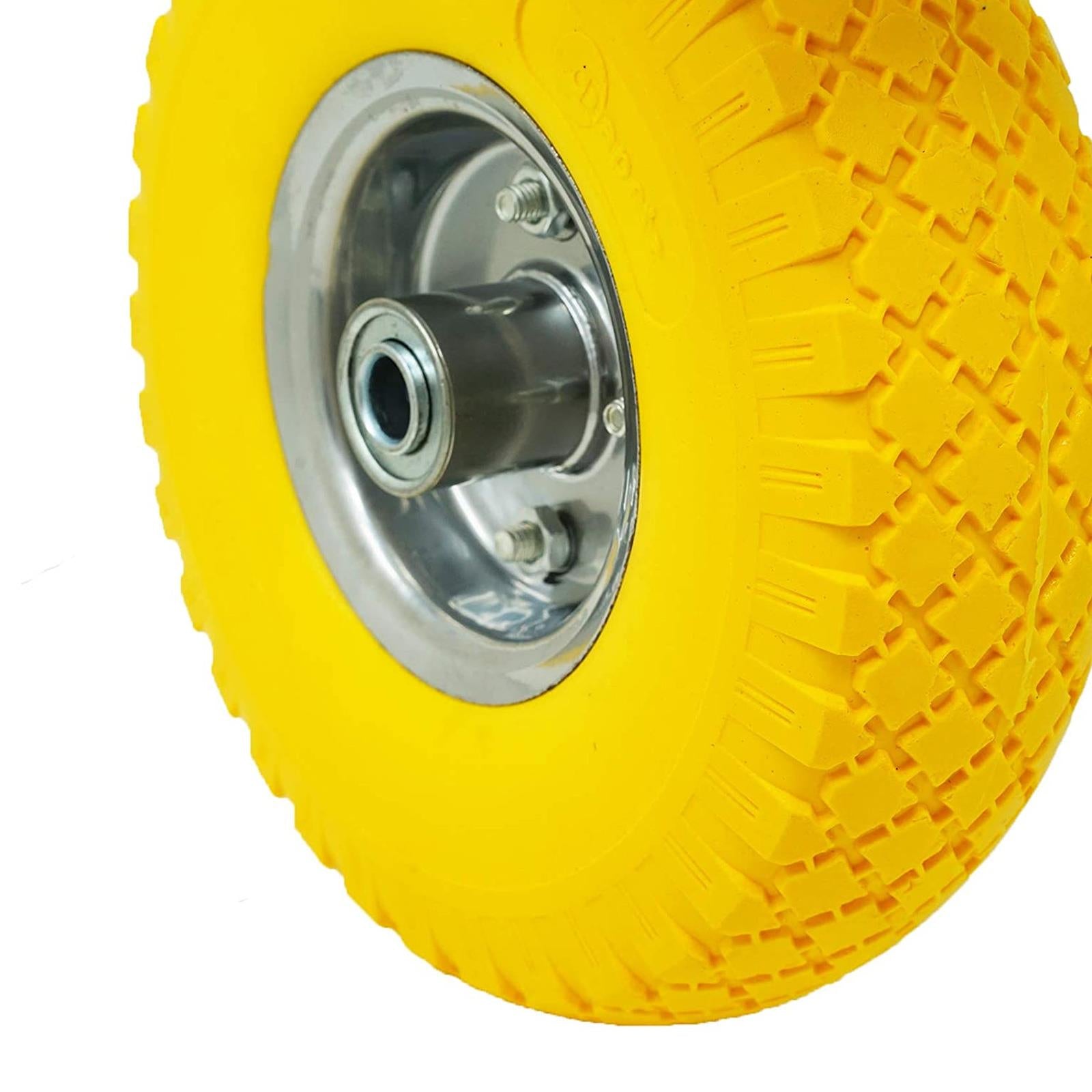 10" Yellow Puncture Burst Proof Sack Truck Trolley Wheel & Axle by Dapetz