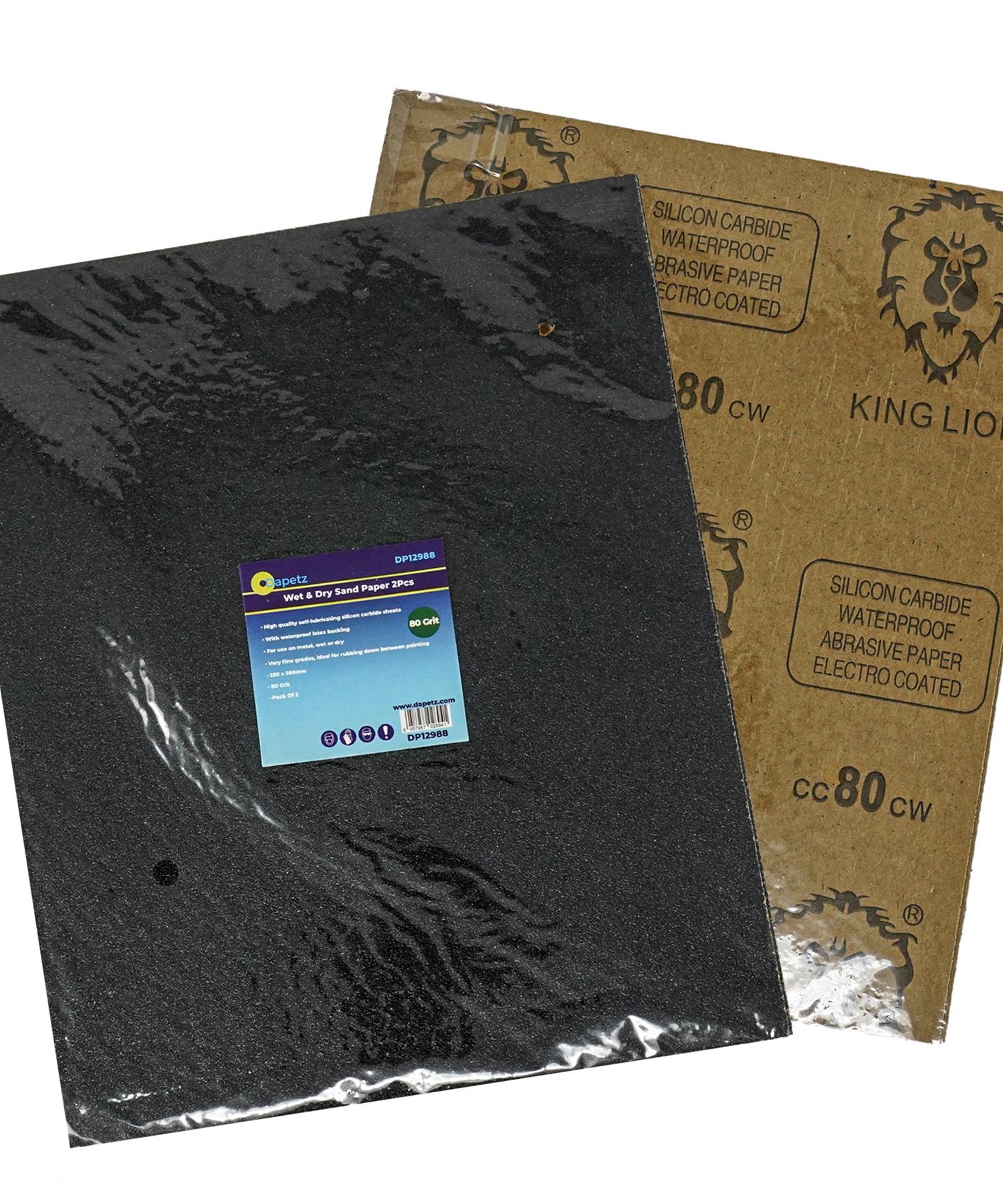 Wet And Dry Sandpaper 80 Grit Sand Paper 230 x 280mm Sanding Finishing A4 2Pcs By Dapetz