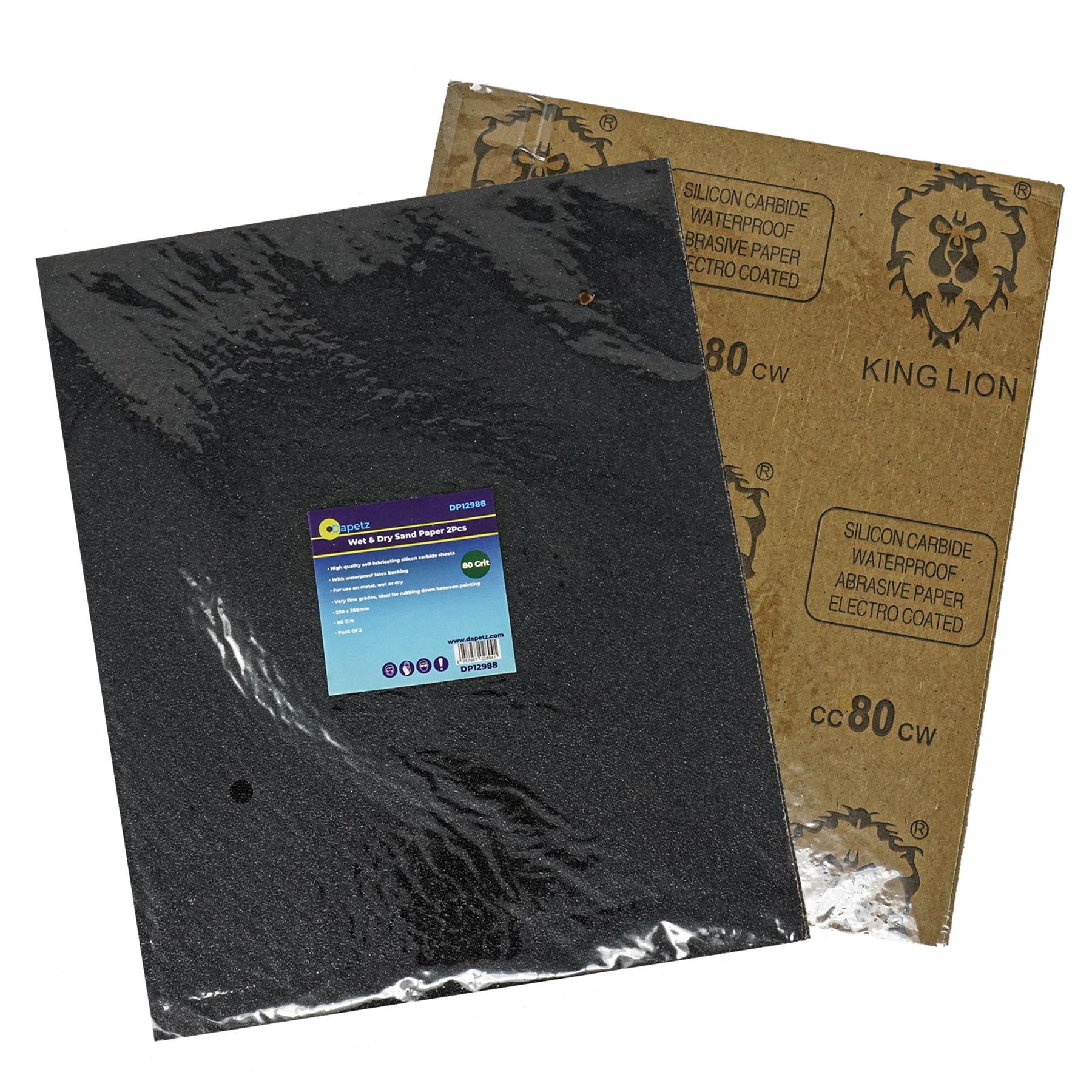 Wet And Dry Sandpaper 80 Grit Sand Paper 230 x 280mm Sanding Finishing A4 2Pcs By Dapetz