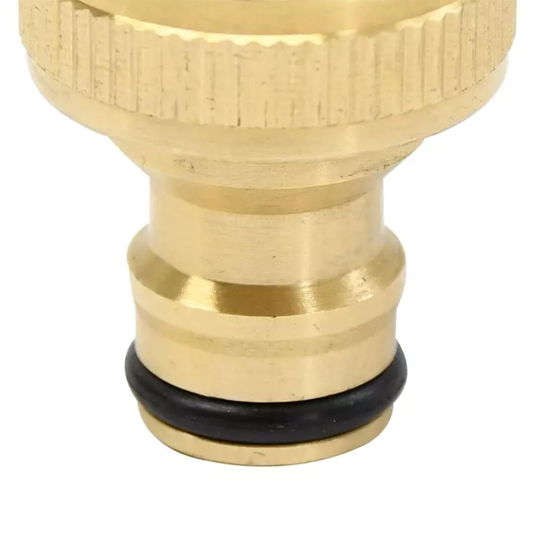 2x Brass Hose Tap Connector 3/4" Threaded Garden Water Pipe Adaptor Fitting By Dapetz
