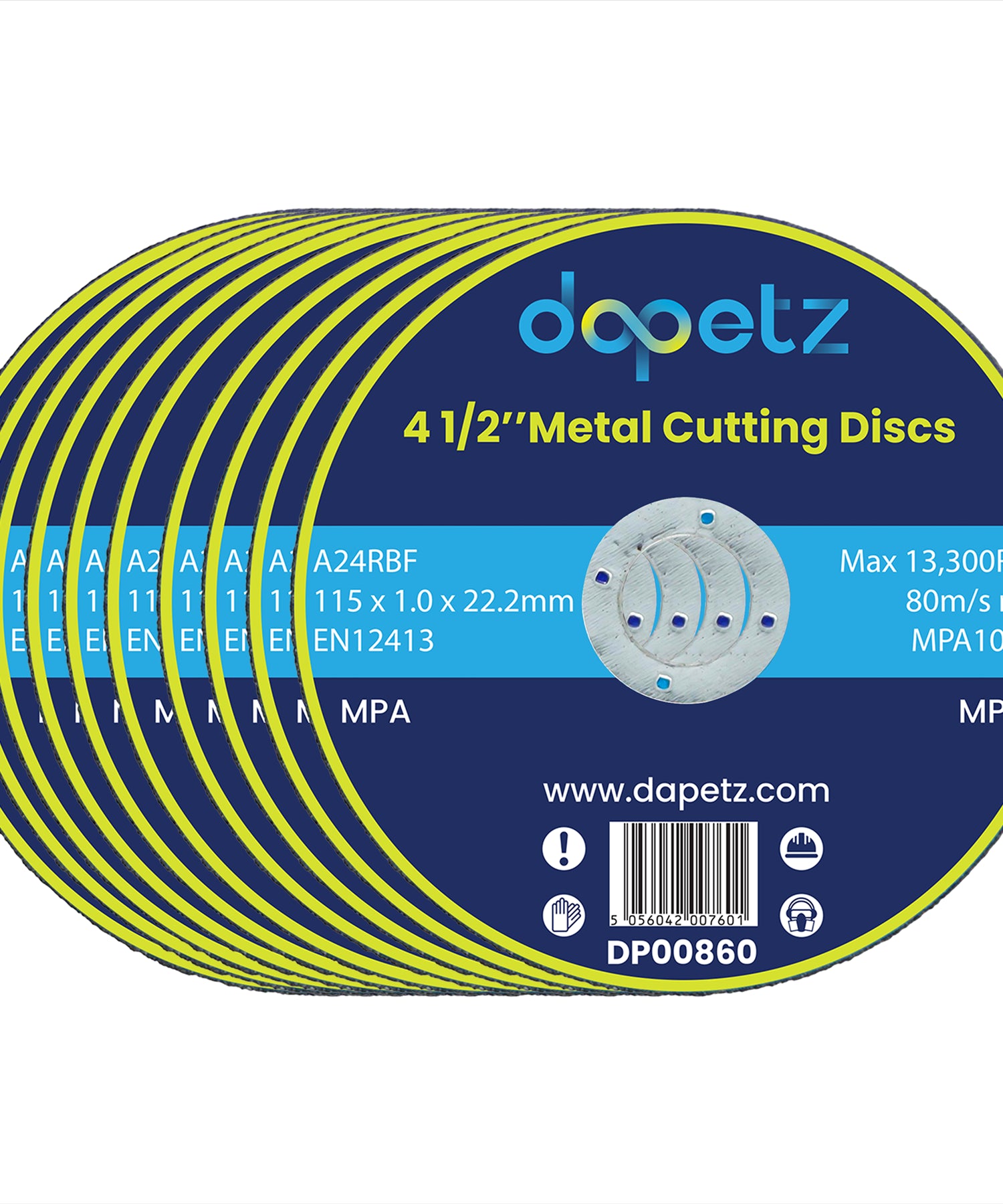 (Pack of 10) Ultra-Thin Metal Cutting Discs 1mm 4 1/2" 115mm | Angle Grinder Steel S/S by Dapetz