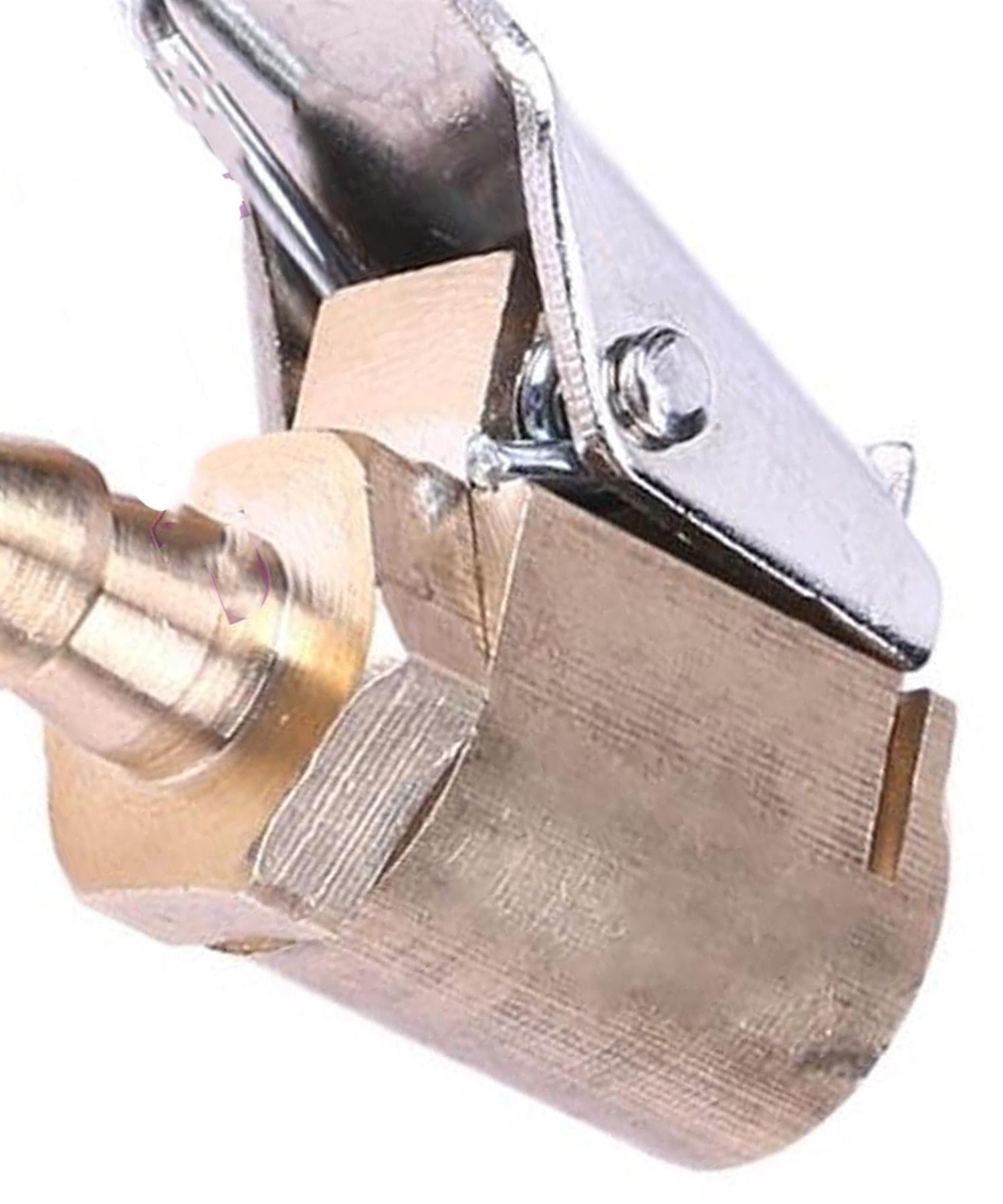 Brass 6mm Car Tyre Inflator Valve Connector Air Chuck Tire Clip Lock-on by Daptez