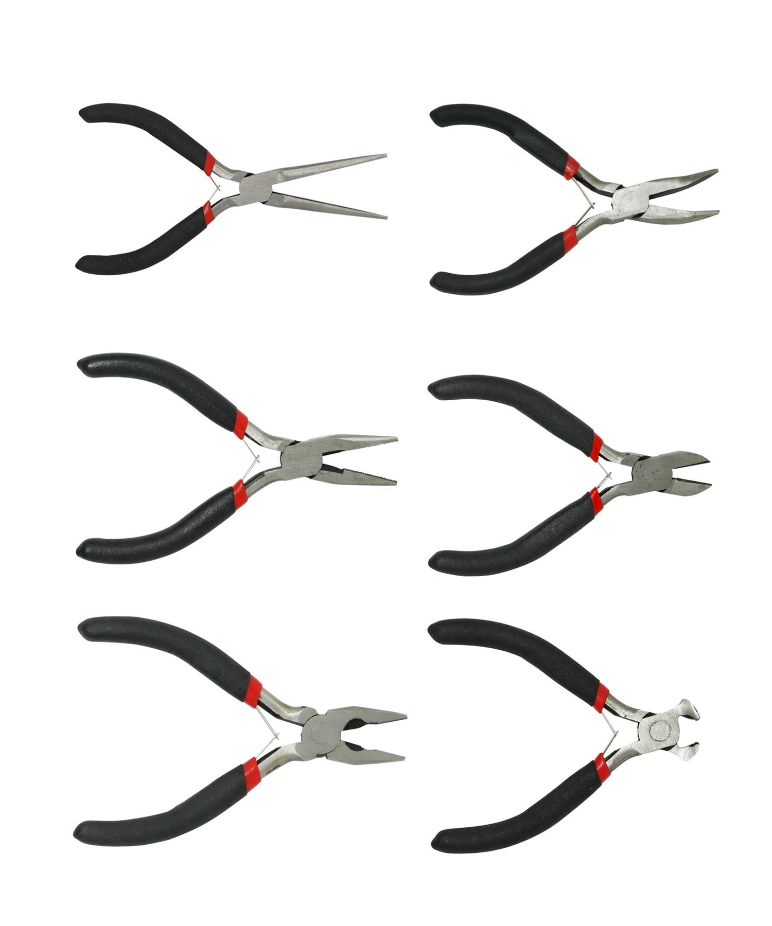 6PCS Mini Pliers Set Combination Long Nose Bent Nose Side End Cutting Tools By Dapetz