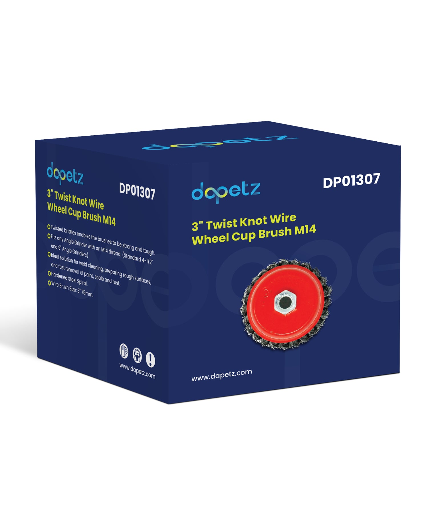 Twist Knot Wire Wheel Cup Brush 3" M14 for 4.5" 115mm 9" Angle Grinder