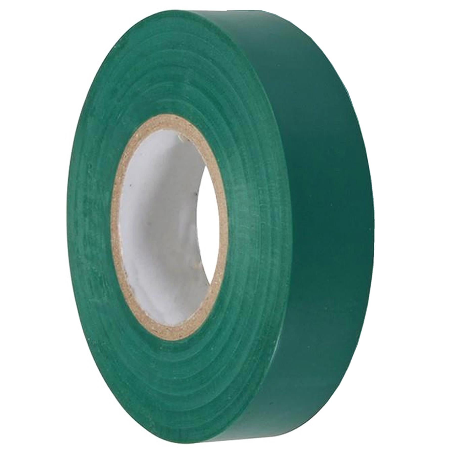 (Pack of 10) Electrical PVC Insulation Tape 22m Flame Retardant Rolls Green by Daptez