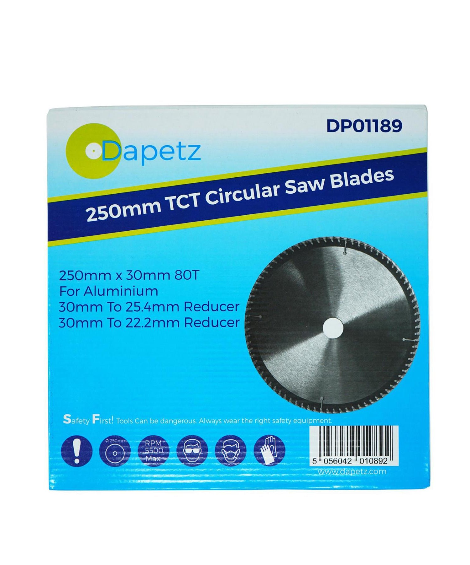 Teeth Aluminium Circular Saw Blade 250mm (10") 80 30mm Bore 25mm Rings Mitre by Dapetz