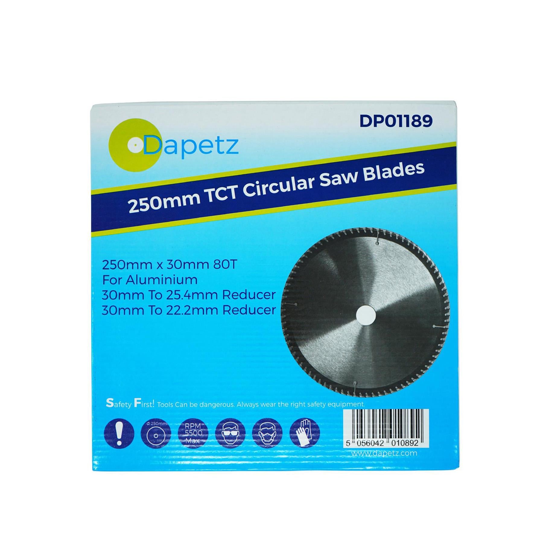 Teeth Aluminium Circular Saw Blade 250mm (10") 80 30mm Bore 25mm Rings Mitre by Dapetz