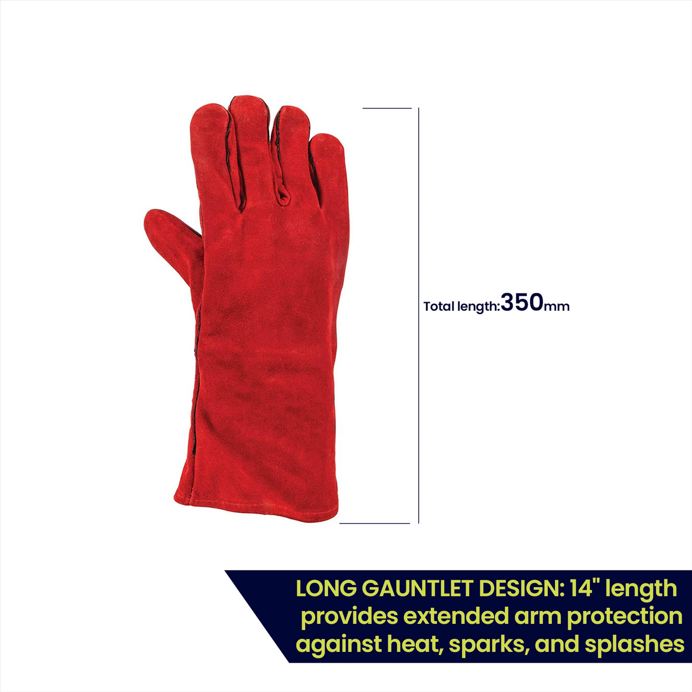 Gauntlet Gloves 14" (350mm) Stove, BBQ, Wood Burning, Logs, Heat Resistant. Welding By Dapetz