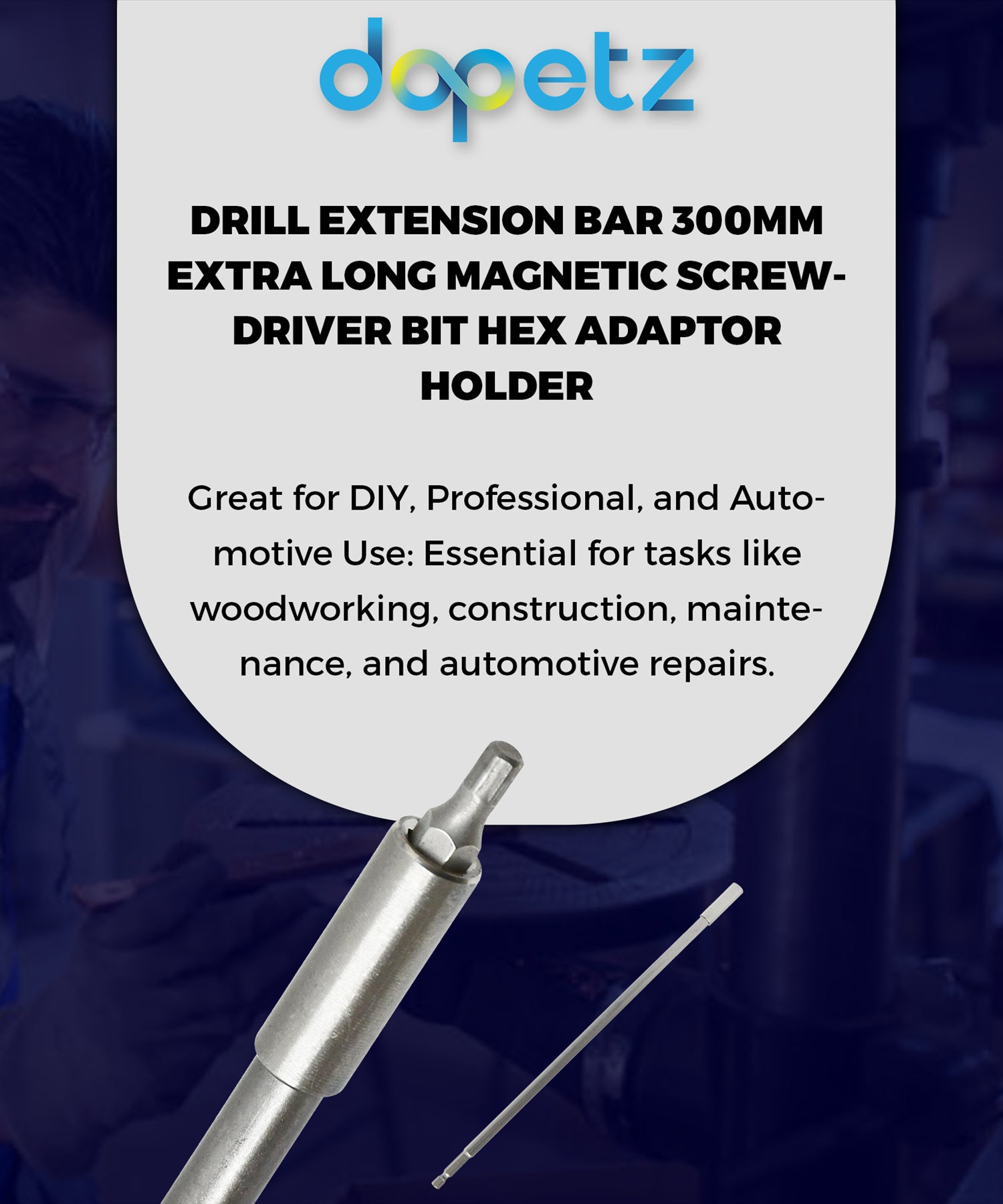 DRILL EXTENSION BAR 300MM EXTRA LONG MAGNETIC SCREWDRIVER BIT HEX ADAPTOR HOLDER