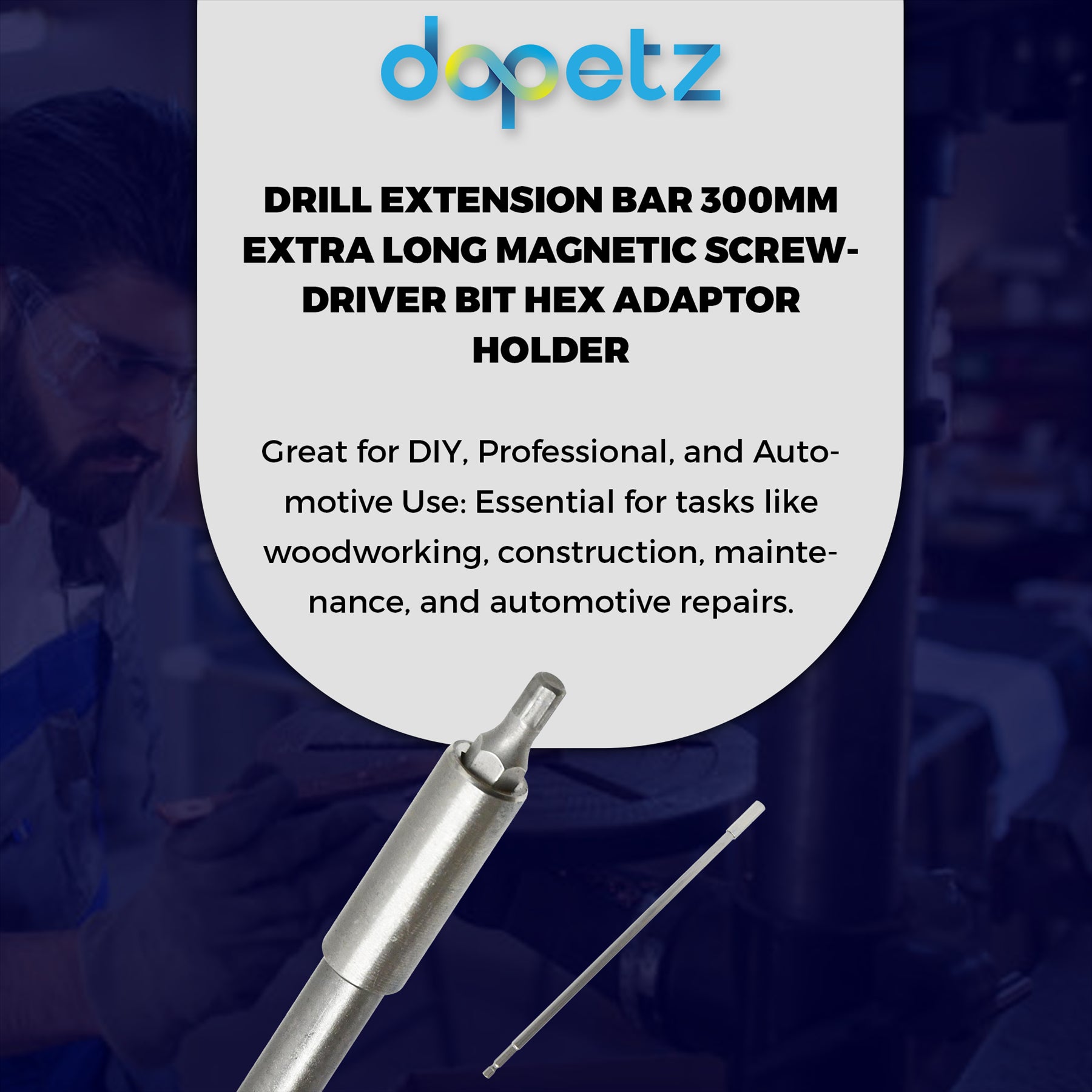 DRILL EXTENSION BAR 300MM EXTRA LONG MAGNETIC SCREWDRIVER BIT HEX ADAPTOR HOLDER