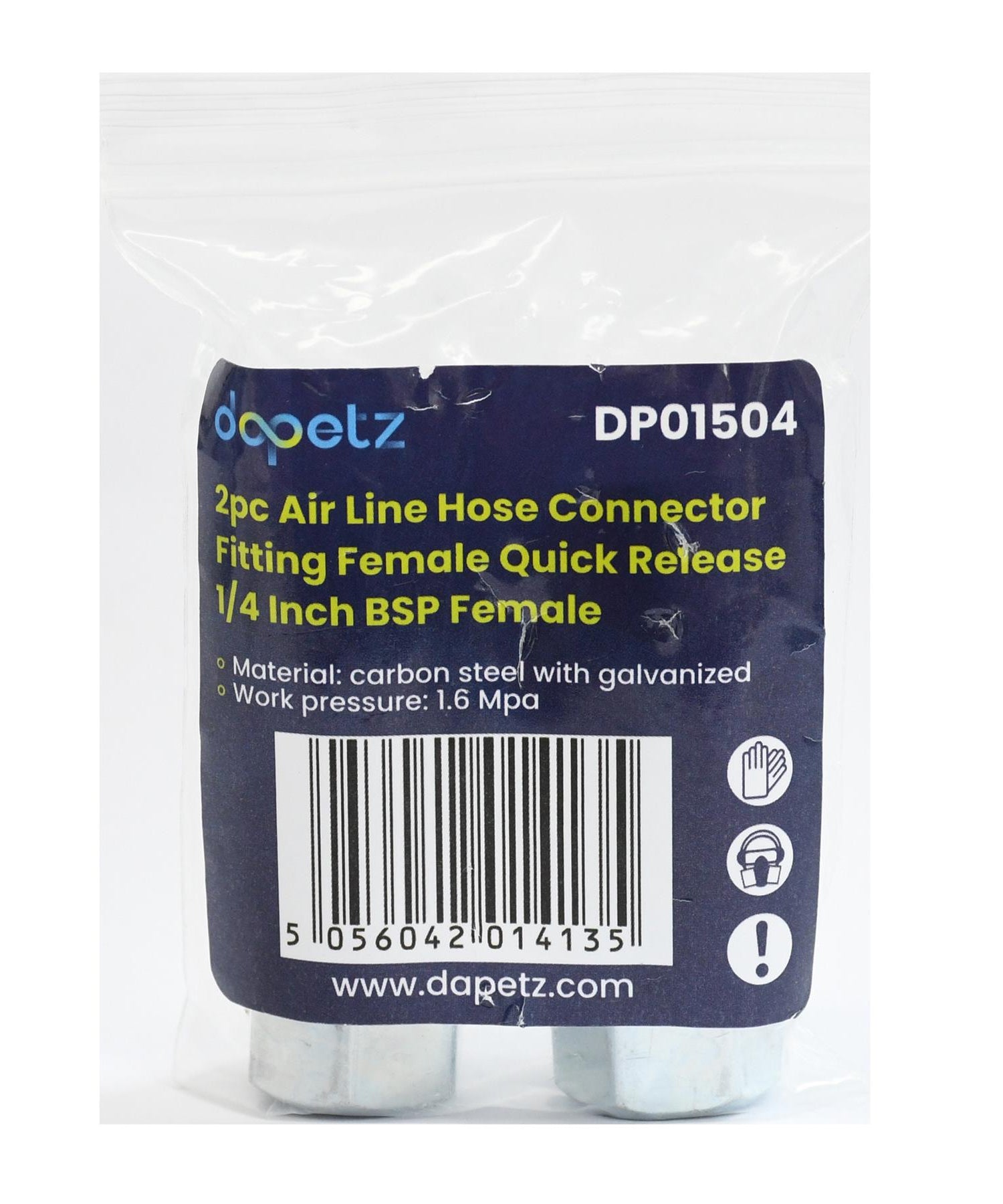Vertex Air Line Fitting Quick Release Compressor Air Hose 1/4" Female Thread 2PC