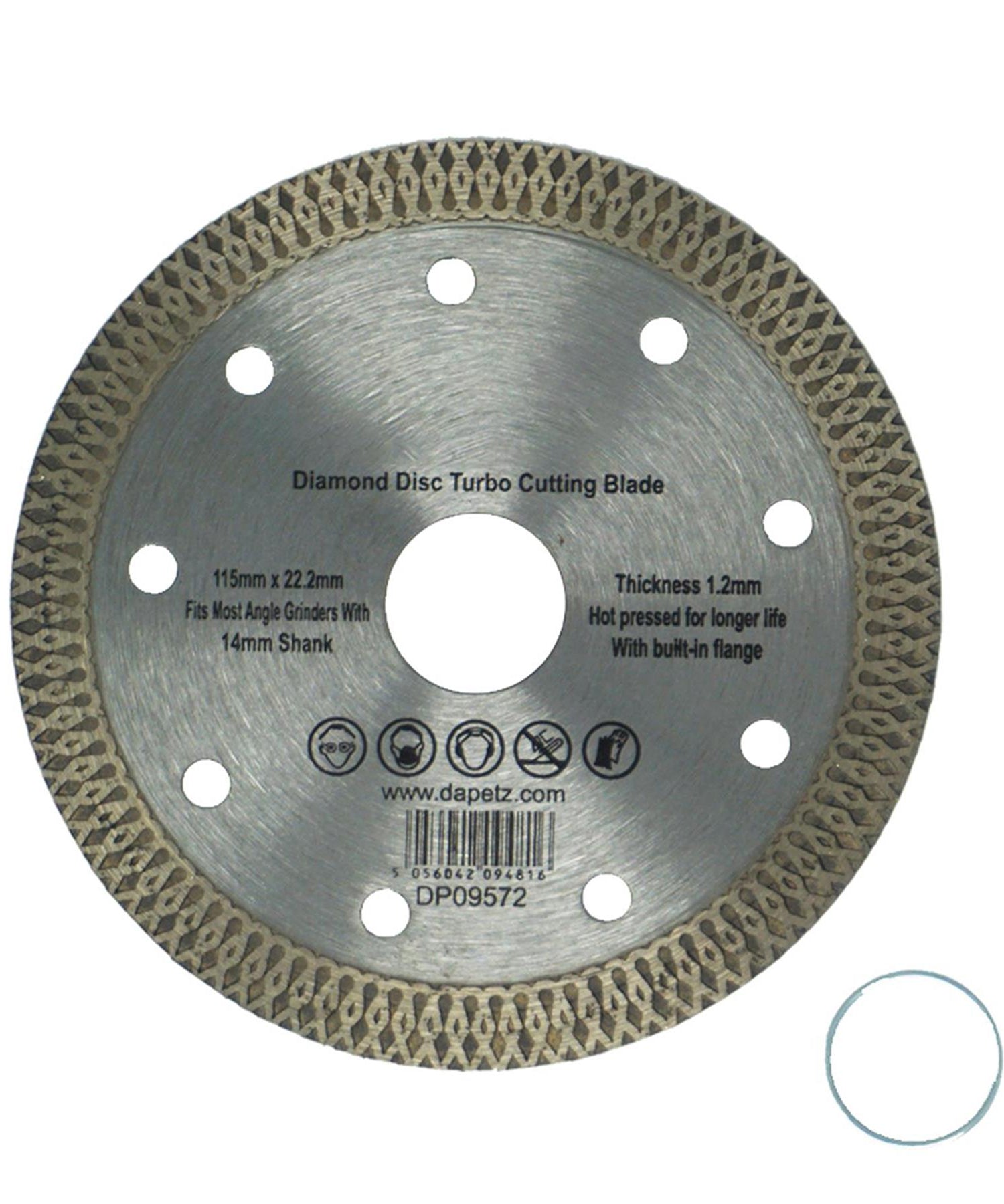 115mm Turbo Diamond Disc Cutting Blade – Thin Wheel for Porcelain, Ceramic & Granite By Dapetz