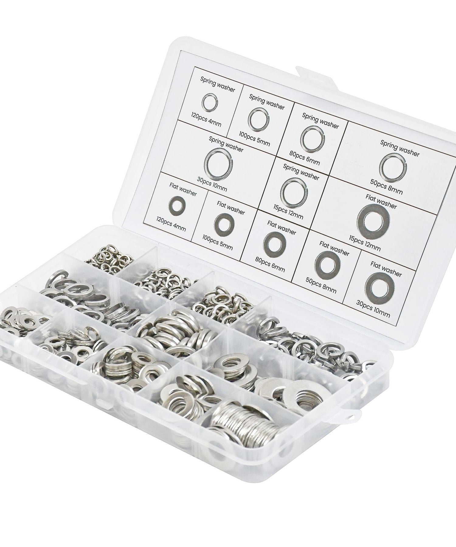 Spring Washers Stainless Steel Flat,790 Pc Assorted Set Dapetz