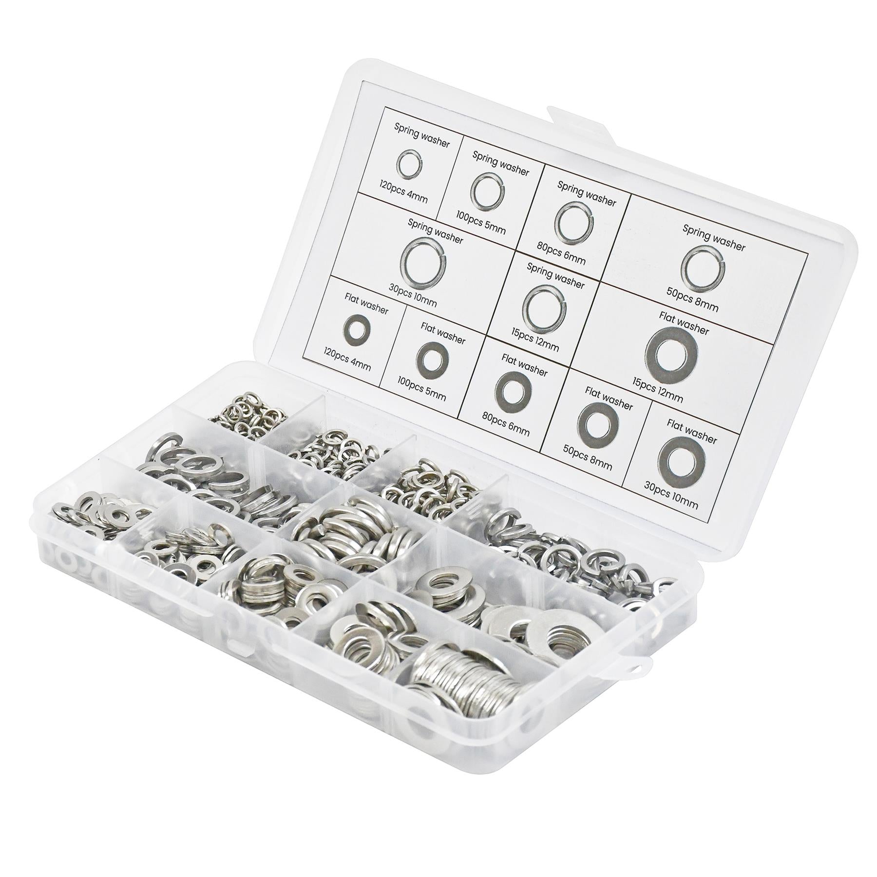 Spring Washers Stainless Steel Flat,790 Pc Assorted Set Dapetz
