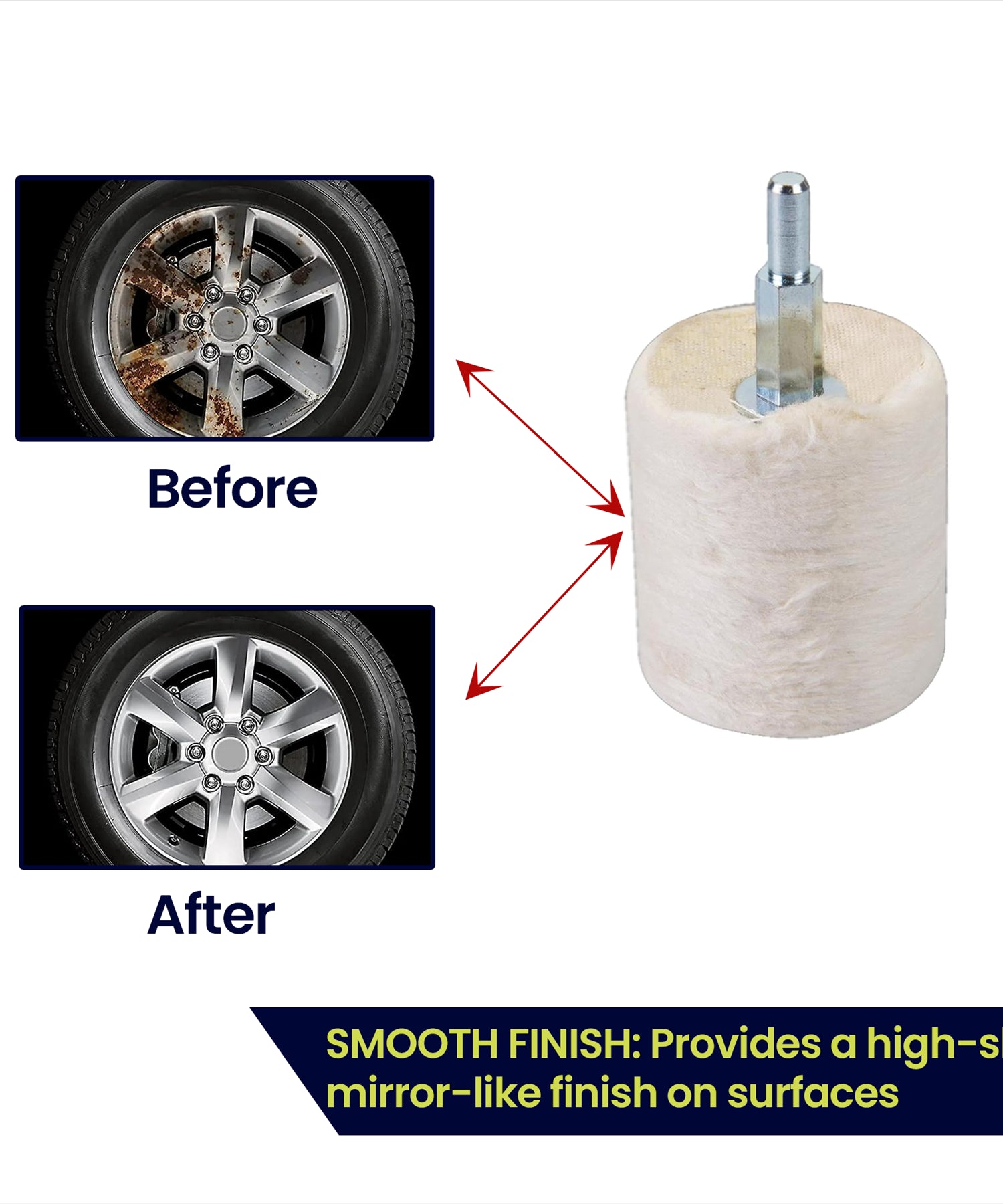 Cylinder Polishing Mops 38mm Buffing Wheels Compound Soap High Quality by Daptez