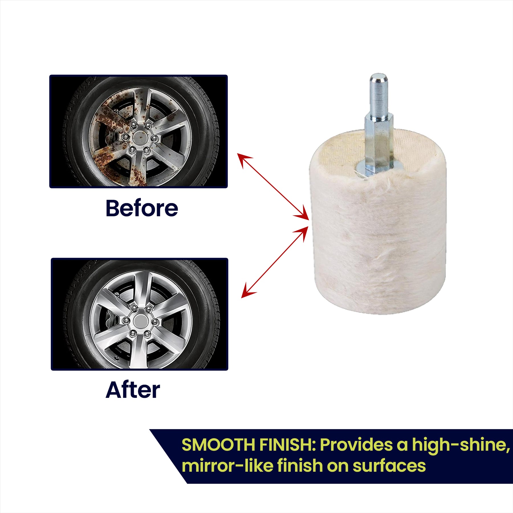 Cylinder Polishing Mops 38mm Buffing Wheels Compound Soap High Quality by Daptez