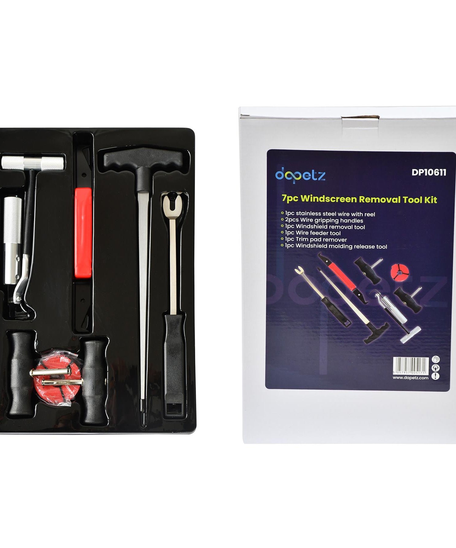 7pc Windscreen Glass Removal Set Car Van Windshield Kit Garage Hand Tool