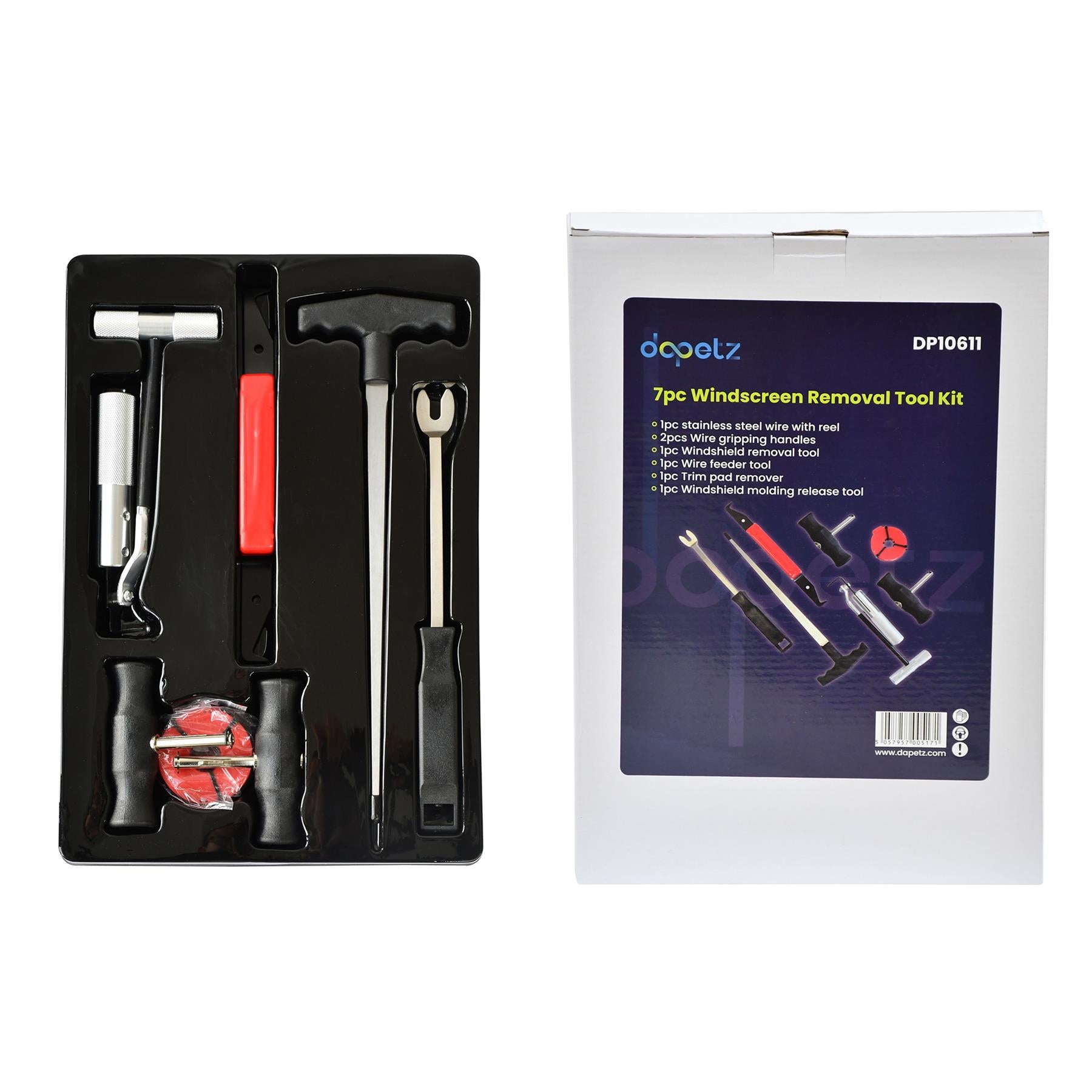 7pc Windscreen Glass Removal Set Car Van Windshield Kit Garage Hand Tool