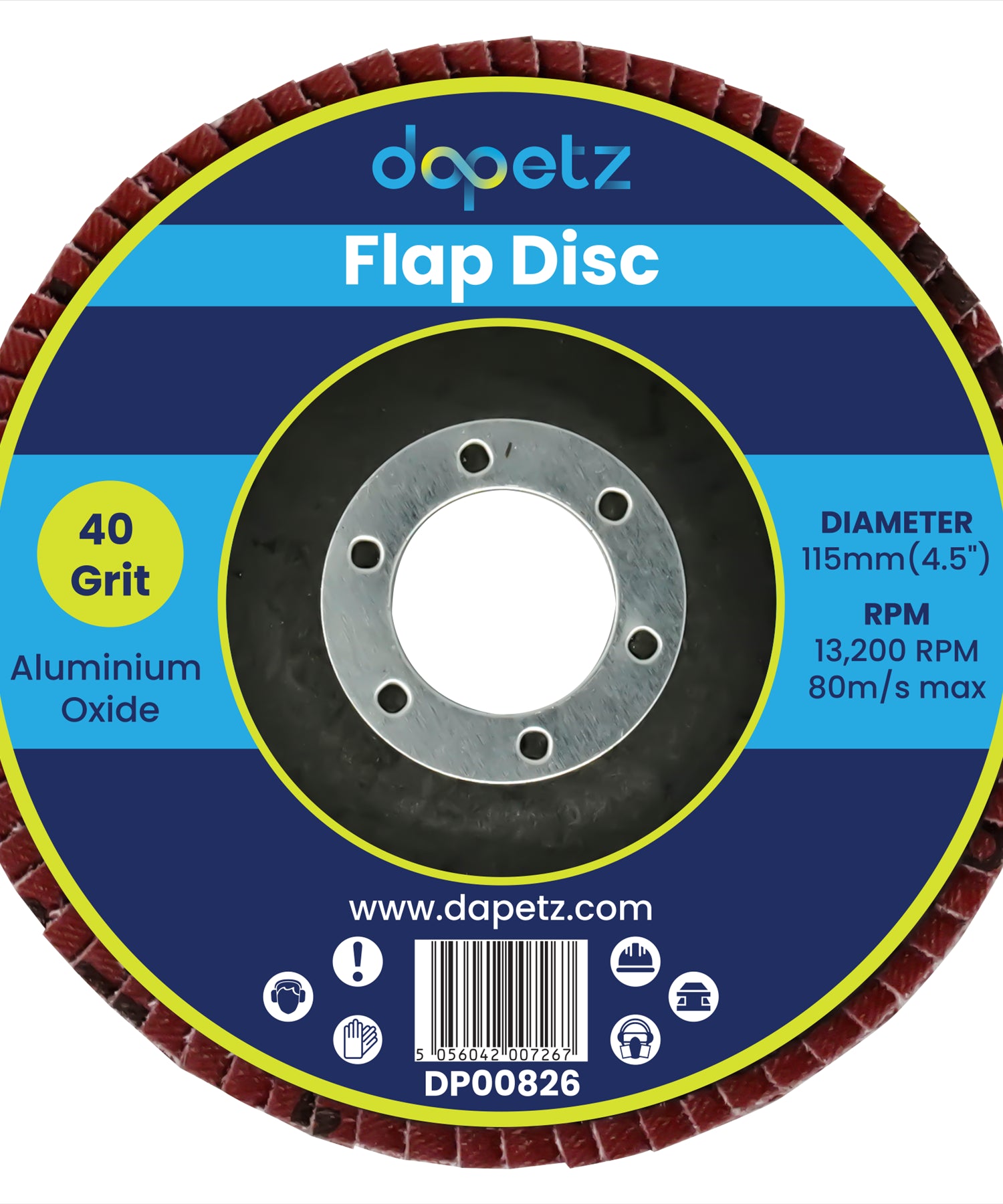 Flap Grinding Sanding Discs 115mm 40 120 Grit Angle Wheel 4.5" 10x By Dapetz