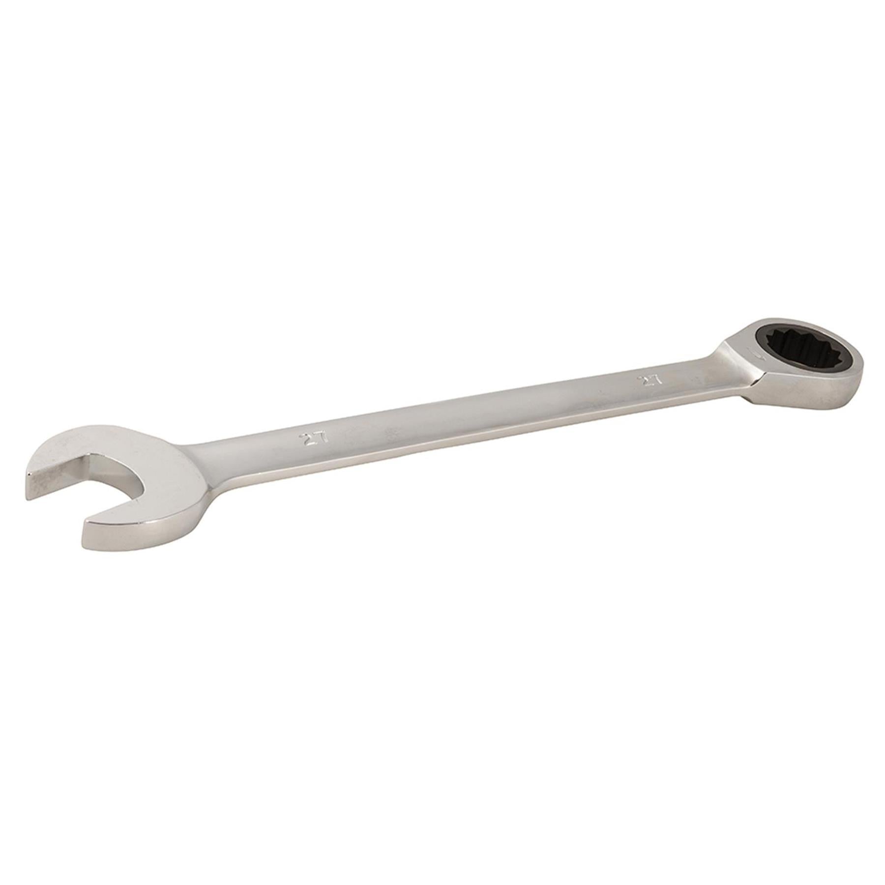 Fixed Head Ratchet Metric Spanner Open End Ring Combination 27mm