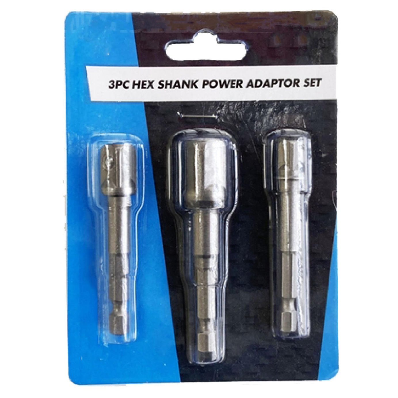 3pc 1/4" Hex Bit to 1/4" 1/2" 3/8" Square Drive Socket Adaptor Power Drill Set