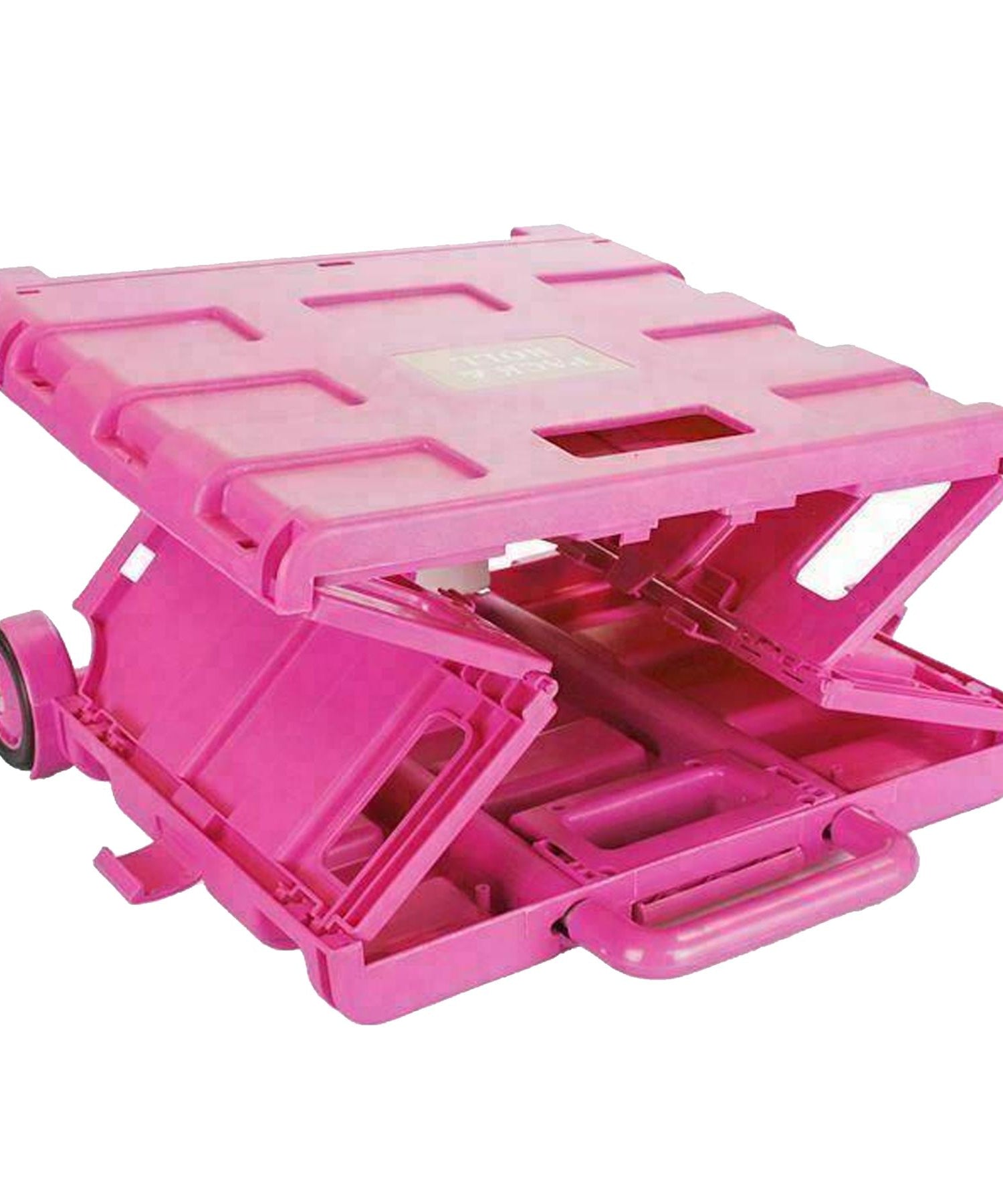 Dapetz Folding Shopping Trolley Foldable Cart Boot Fold Up Storage Box Crate 25kg Load Capacity - Pink