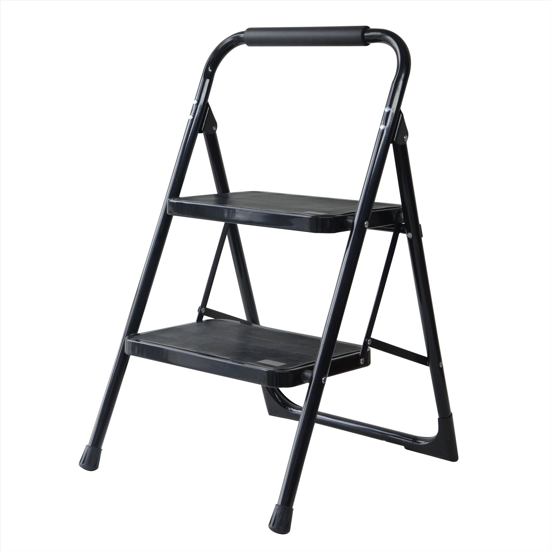 2 Step Ladder Folding Portable Compact Heavy Duty Iron Anti-Slip Mat Stool
