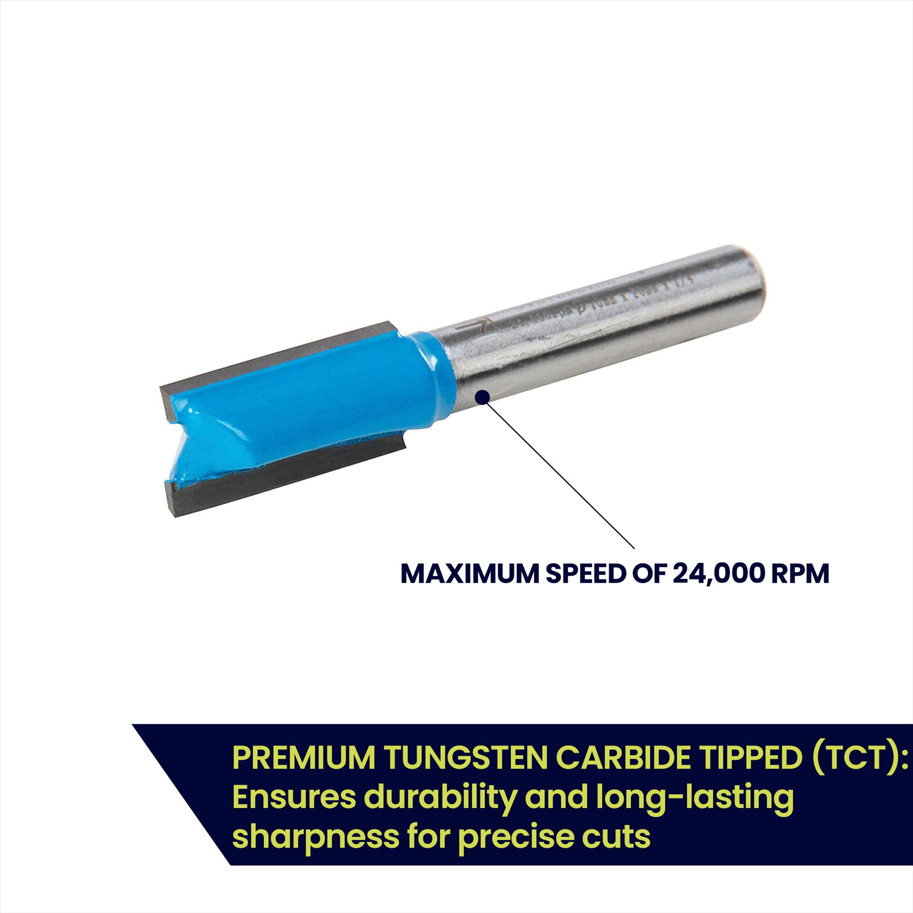 Straight 2 Flute Router Bit Cutter 1/4" Shank Carbide TCT Groove Metric 10x20mm