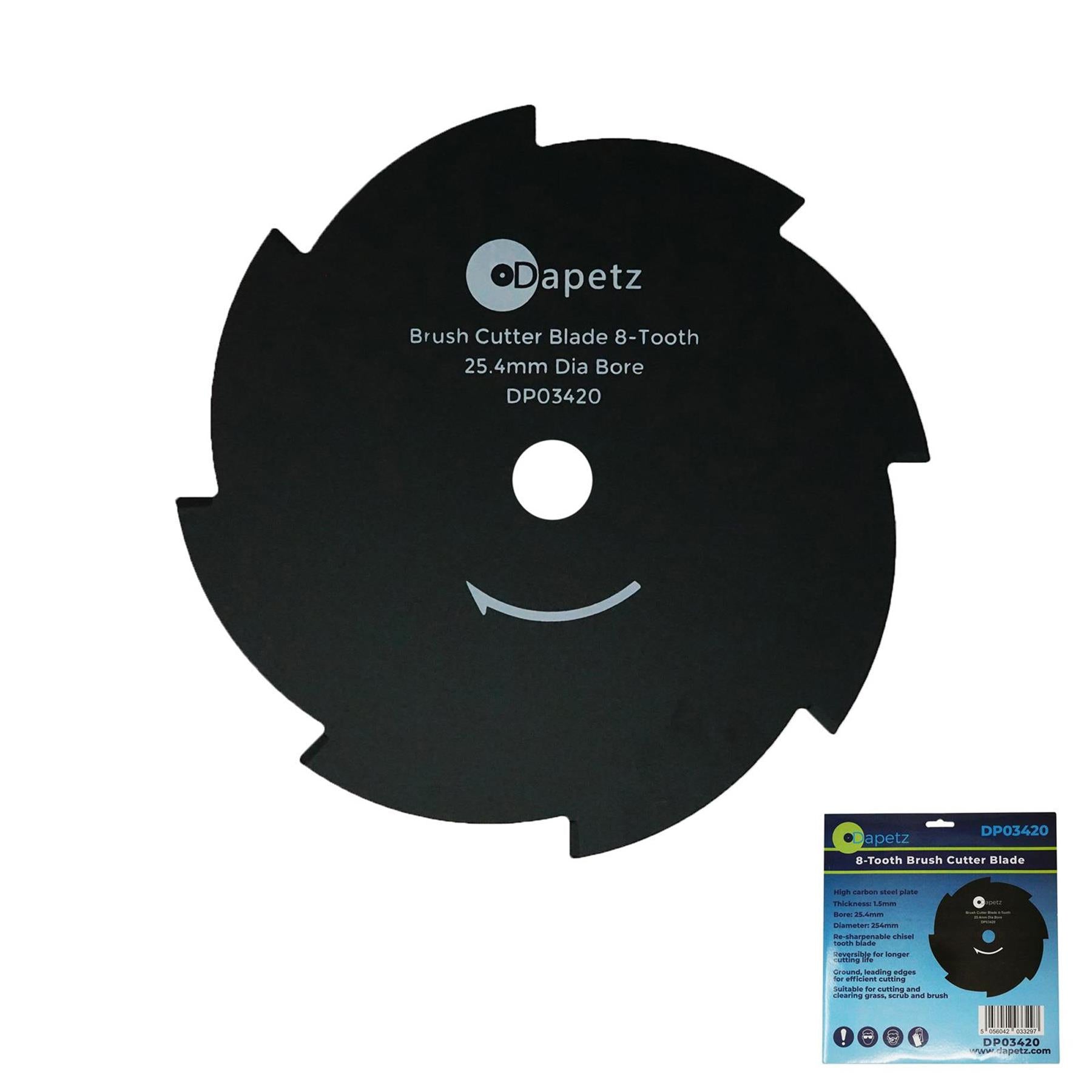 Cutter Blade Brush Tooth  25.4mm (1") Bore Strimmer 8 Dapetz
