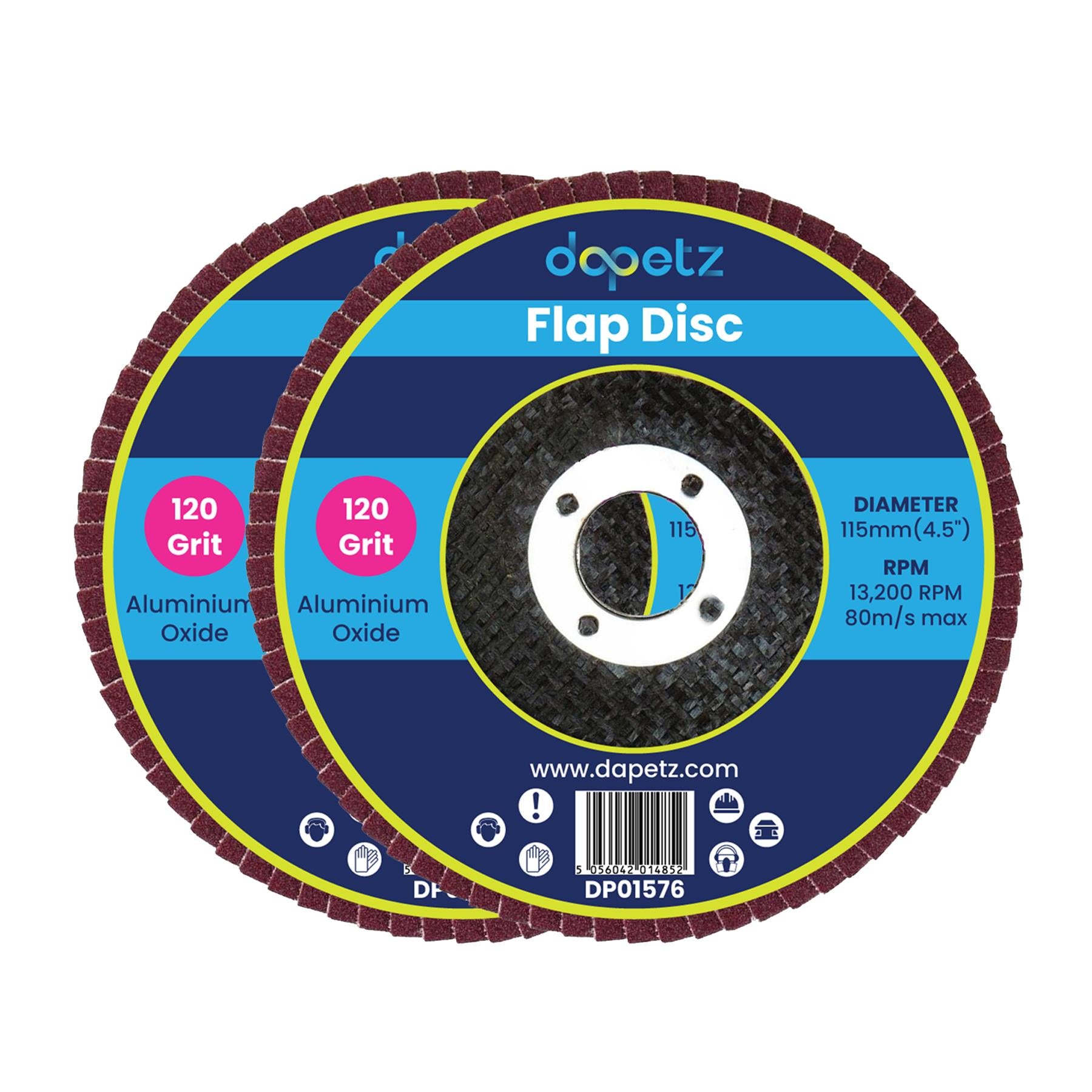 2pcs Flap Grinding Sanding Discs 115mm 4.5" 120 Grit Aluminium Oxide Angle Wheel For Bosch By Dapetz