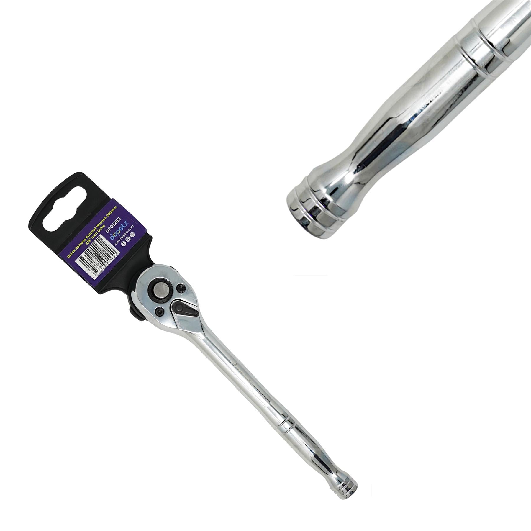 Quick Release Ratchet Wrench 200mm 3/8" Inch Drive With Warranty Crv By Dapetz