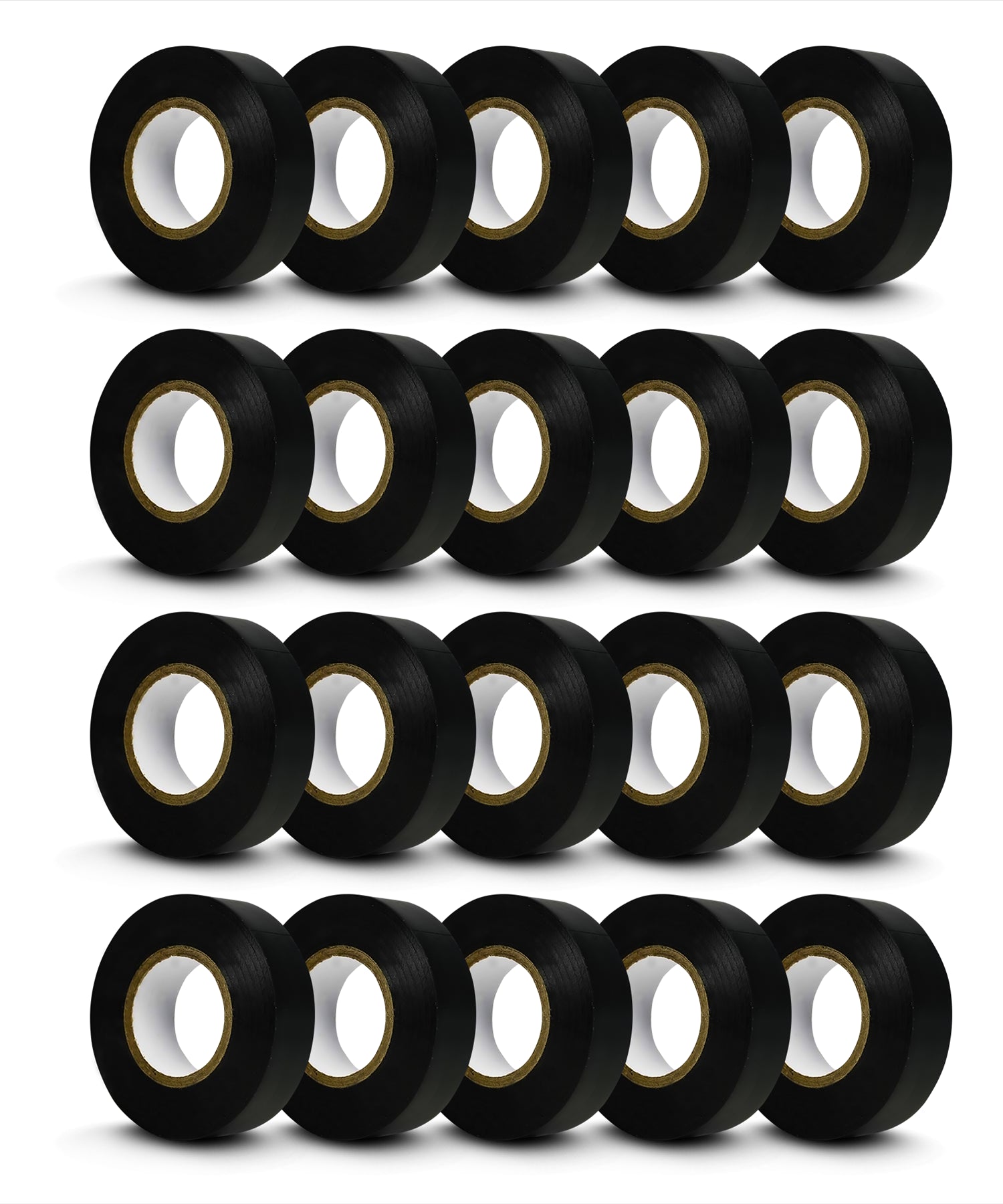 Black Electrical Insulation Tape 19mm x 22M | PVC Flame Retardant (Pack of 20) By Dapetz