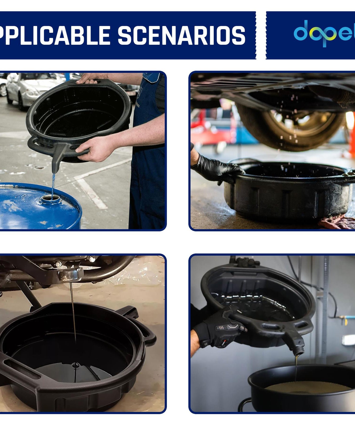 16 Litre Oil Drain Pan Engine Gear Fluid Water Tray Car Van Bike Garage Tool By Dapetz