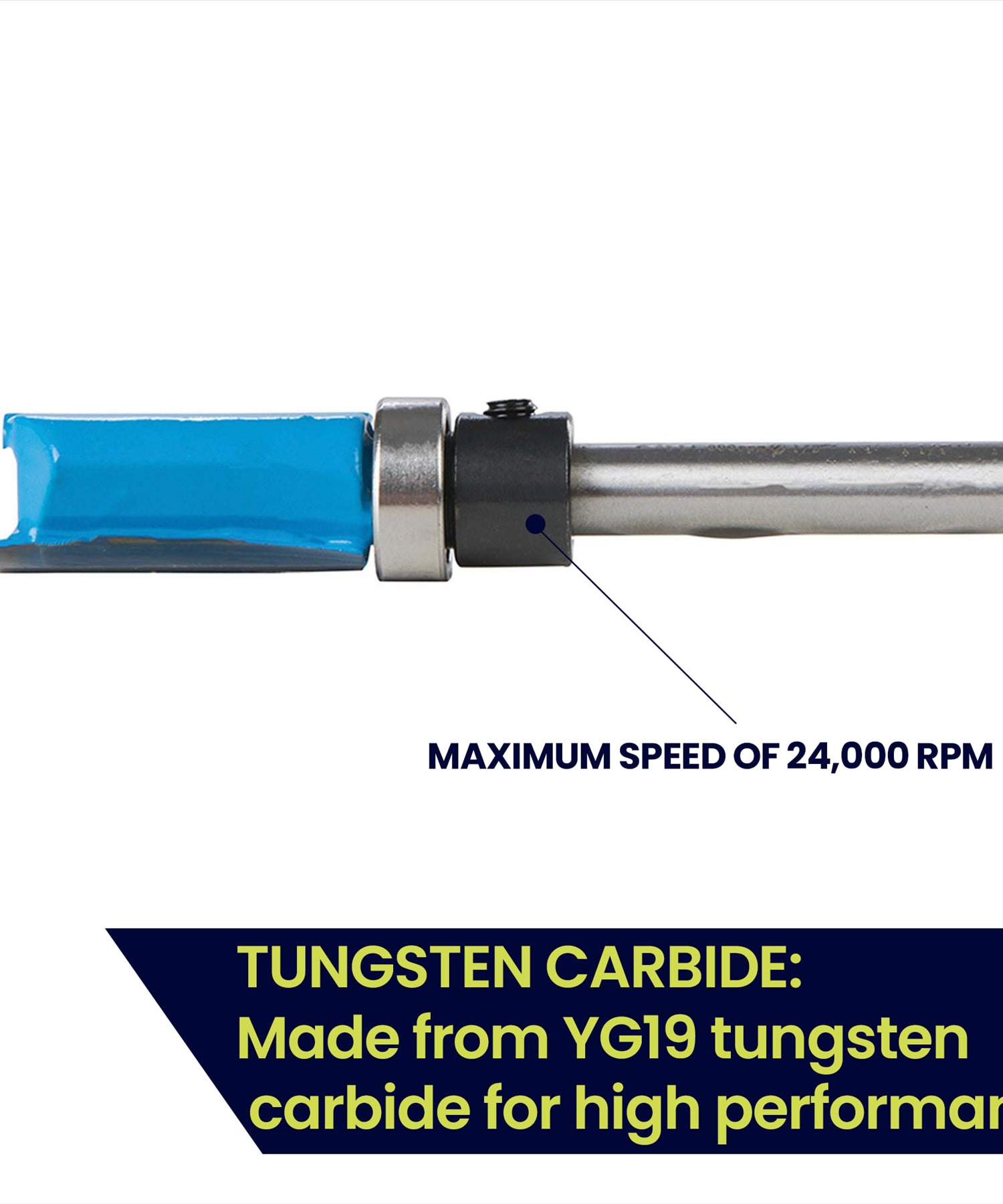 2PC Router Bit Set Template Cutter 1/4" Shank Straight Woodwork Wood Flush Trim