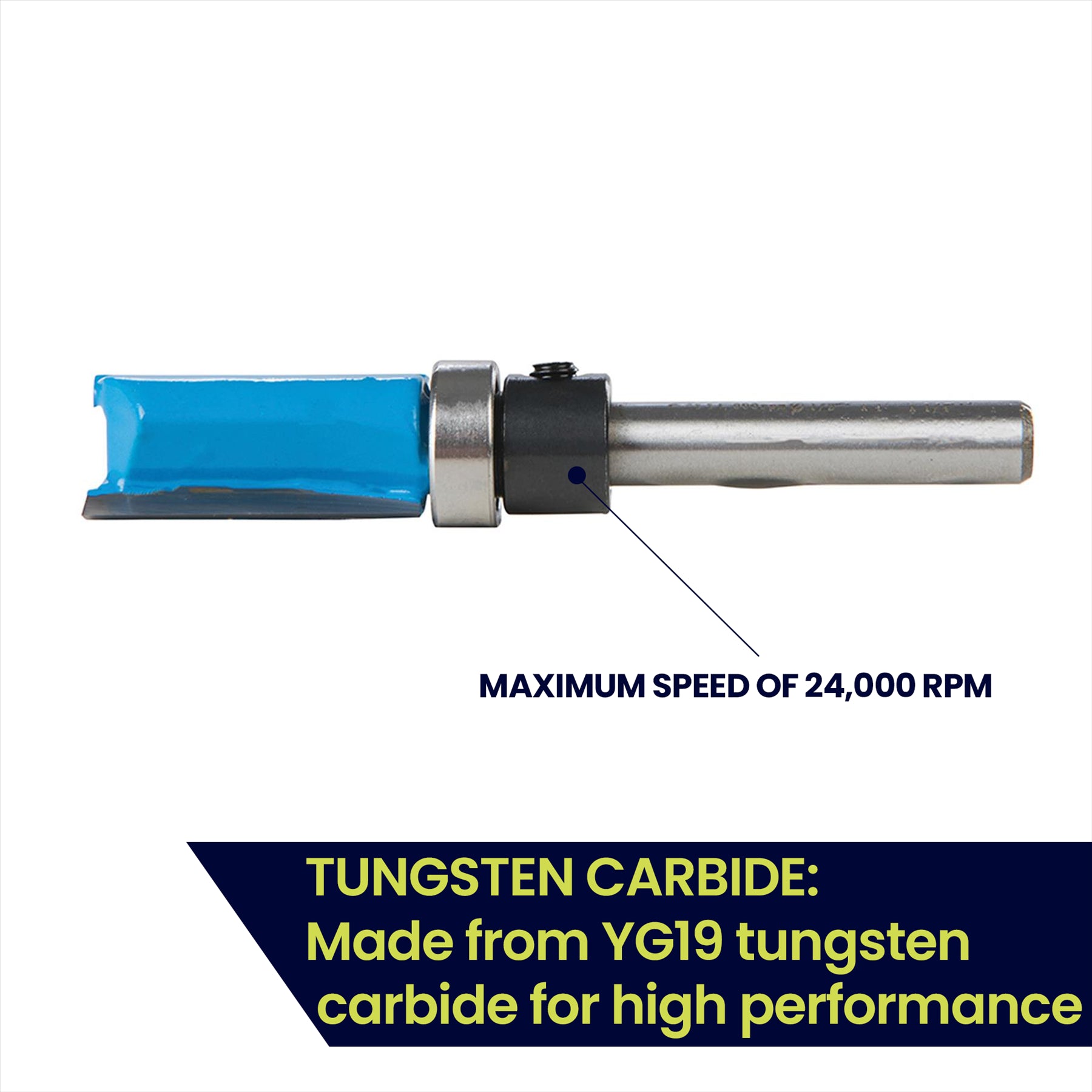 2PC Router Bit Set Template Cutter 1/4" Shank Straight Woodwork Wood Flush Trim